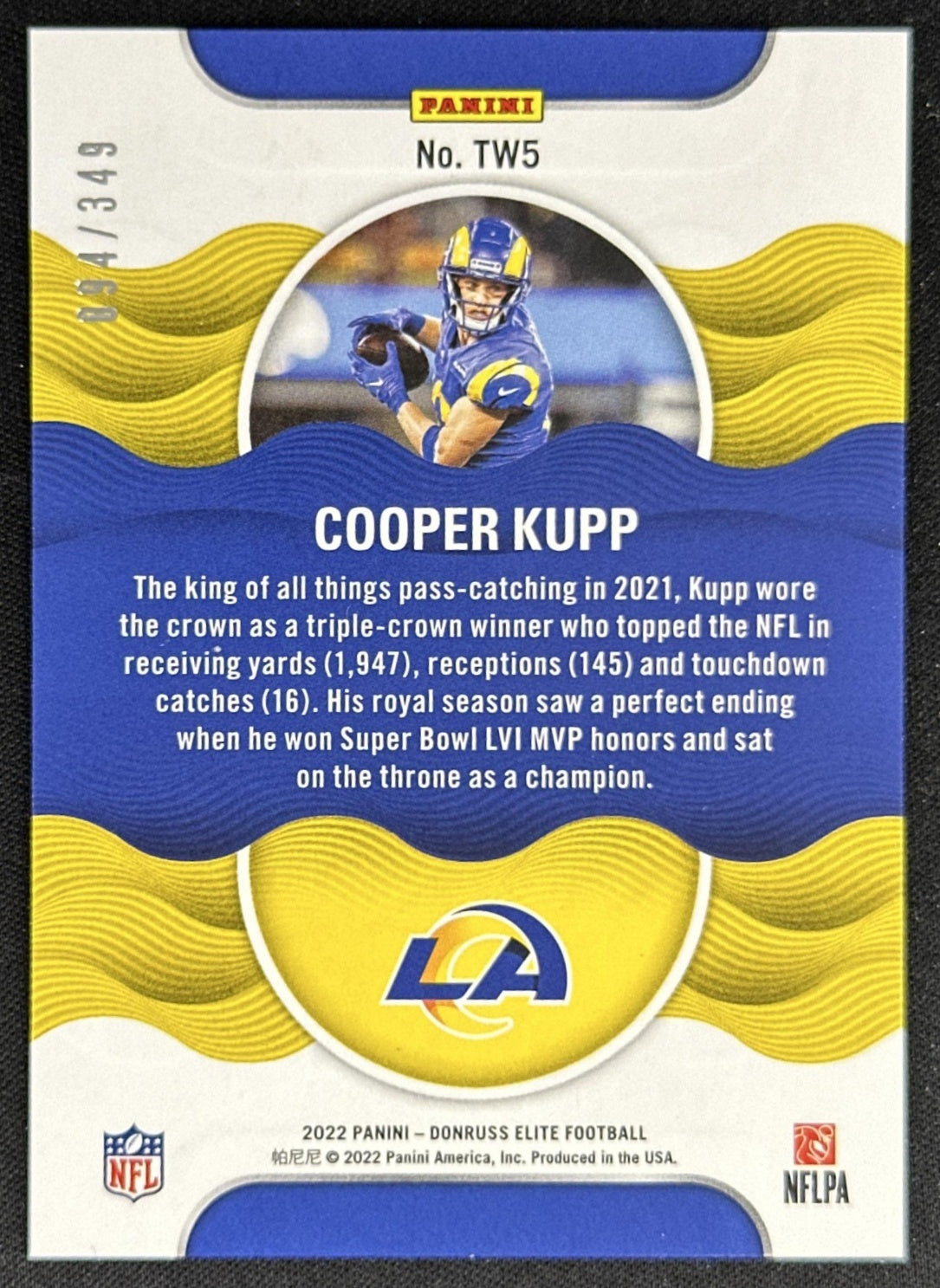 Cooper Kupp 2022 Panini Donruss Elite Title Waves /349 Rams