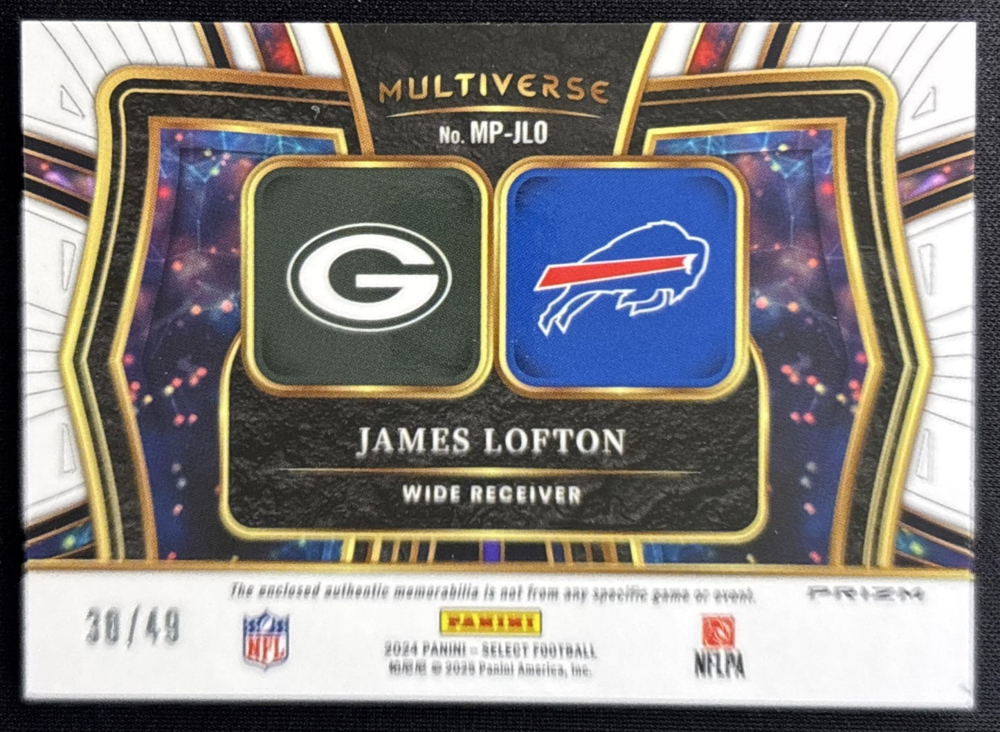 James Lofton 2024 Panini Select Multiverse Copper Prizm /49 Packers Bills