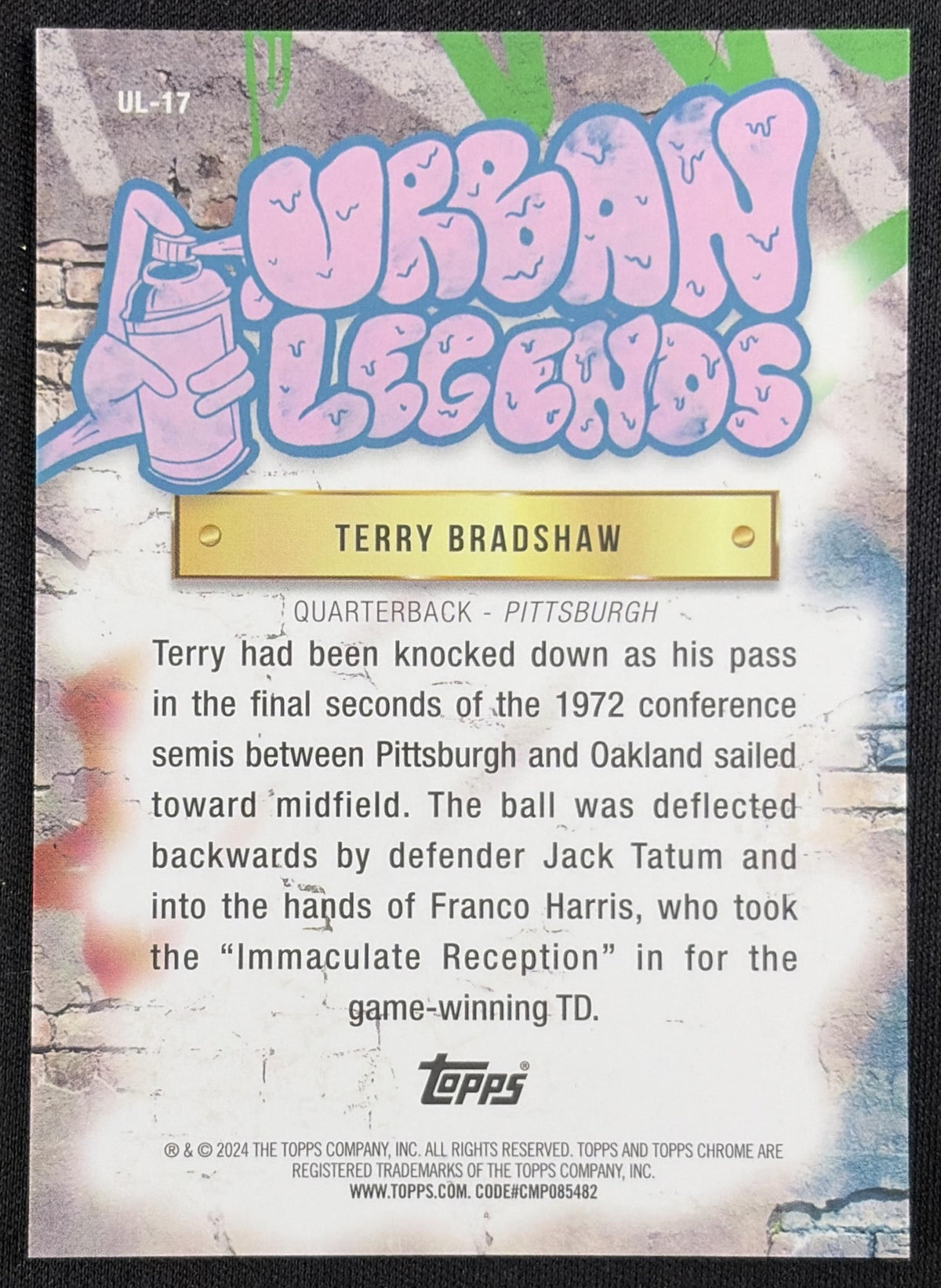 Terry Bradshaw 2024 Topps Chrome Urban Legends Steelers