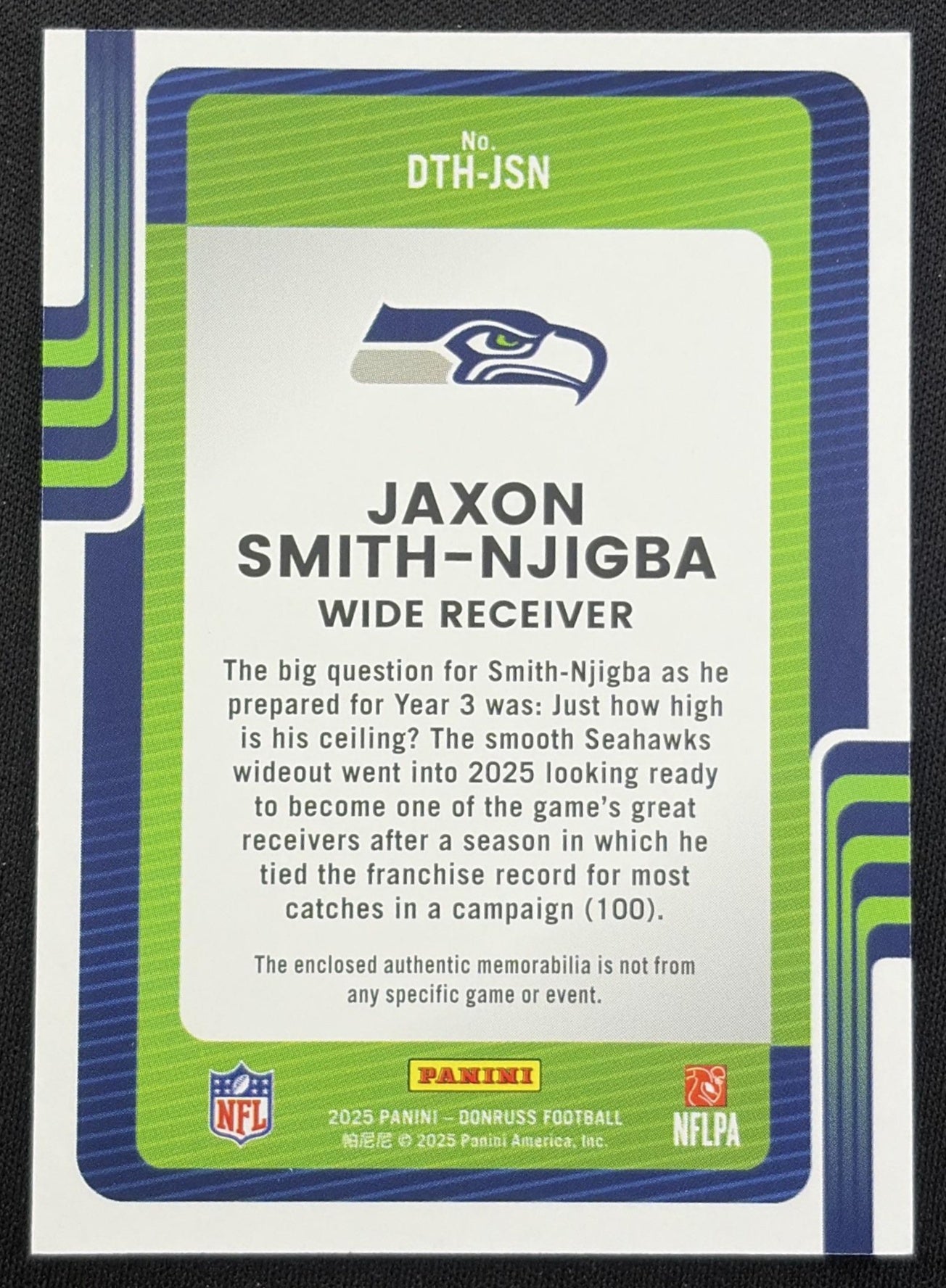 Jaxon Smith-Njigba 2025 Panini Donruss Threads Seahawks