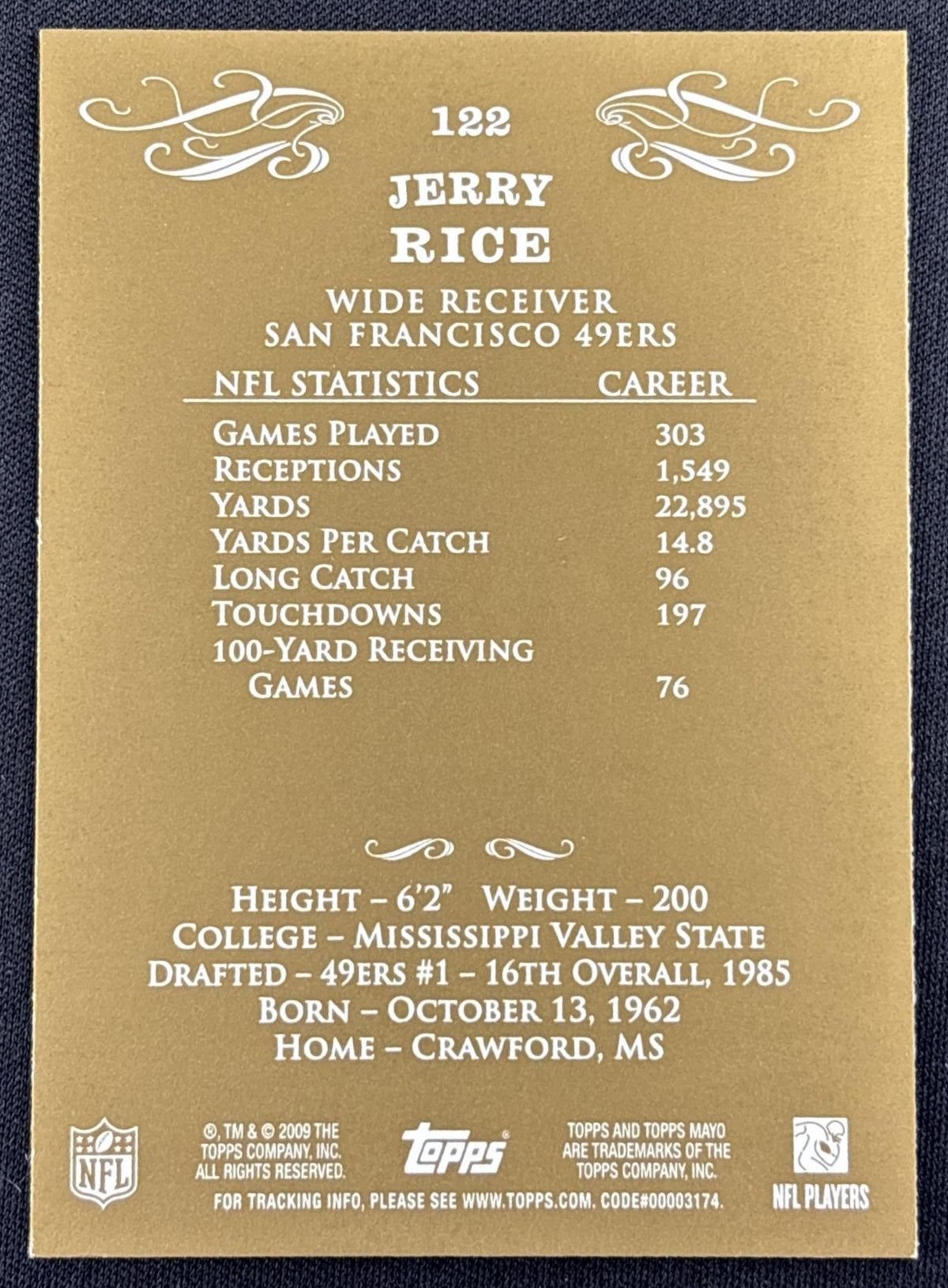 Jerry Rice 2009 Topps Mayo Silver 49ers