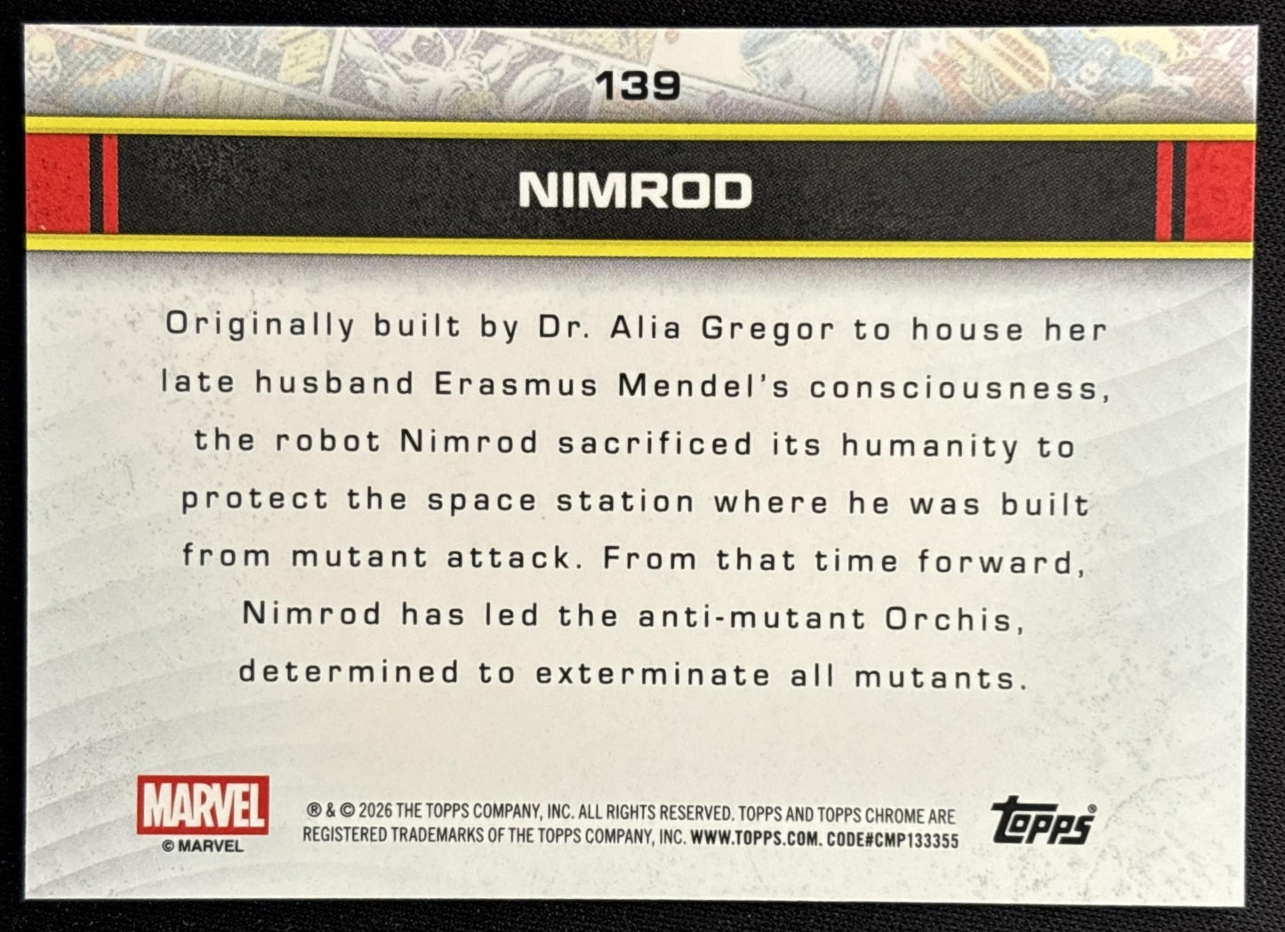Nimrod 2026 Topps Chrome Marvel Comics