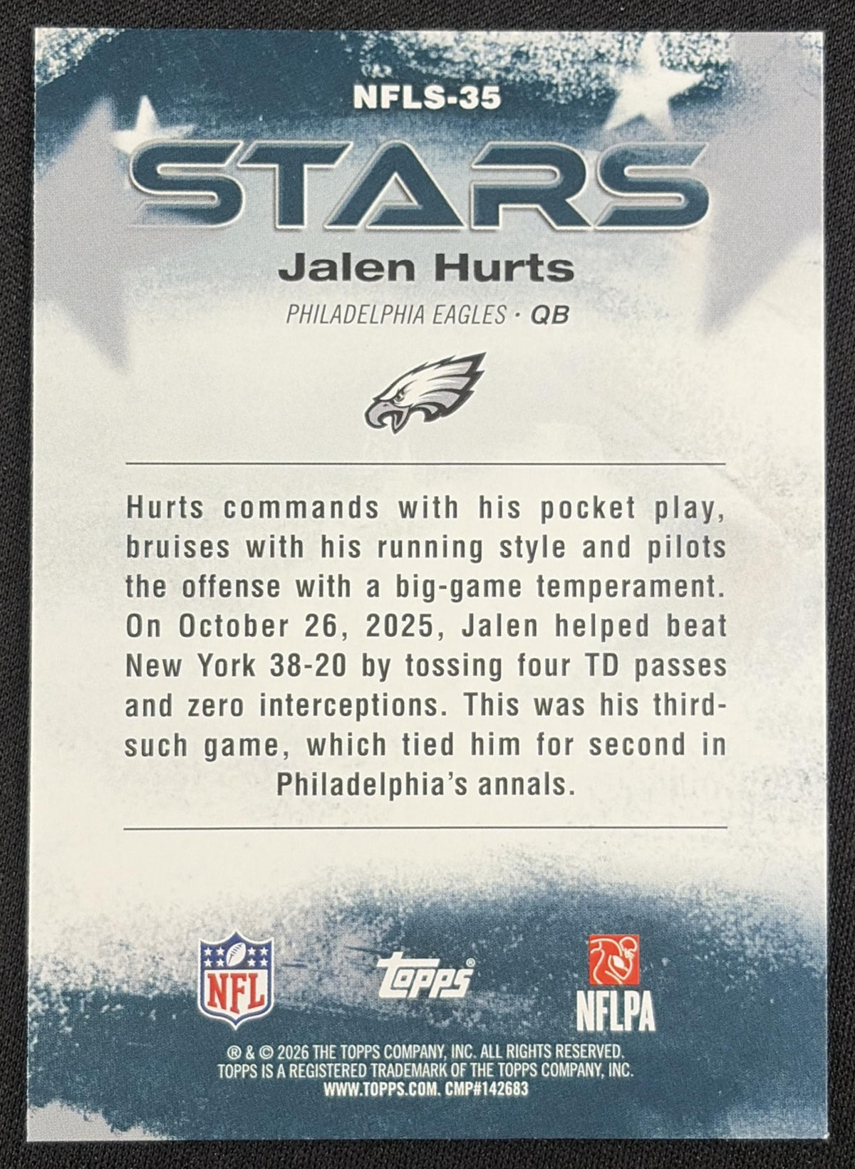 Jalen Hurts 2026 Topps NFL Stars Eagles