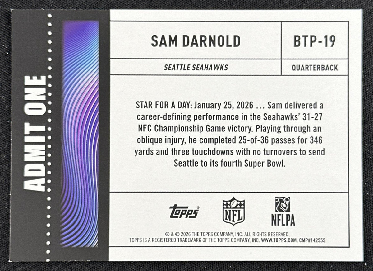 Sam Darnold 2026 Topps Flagship Big Ticket Players Seahawks