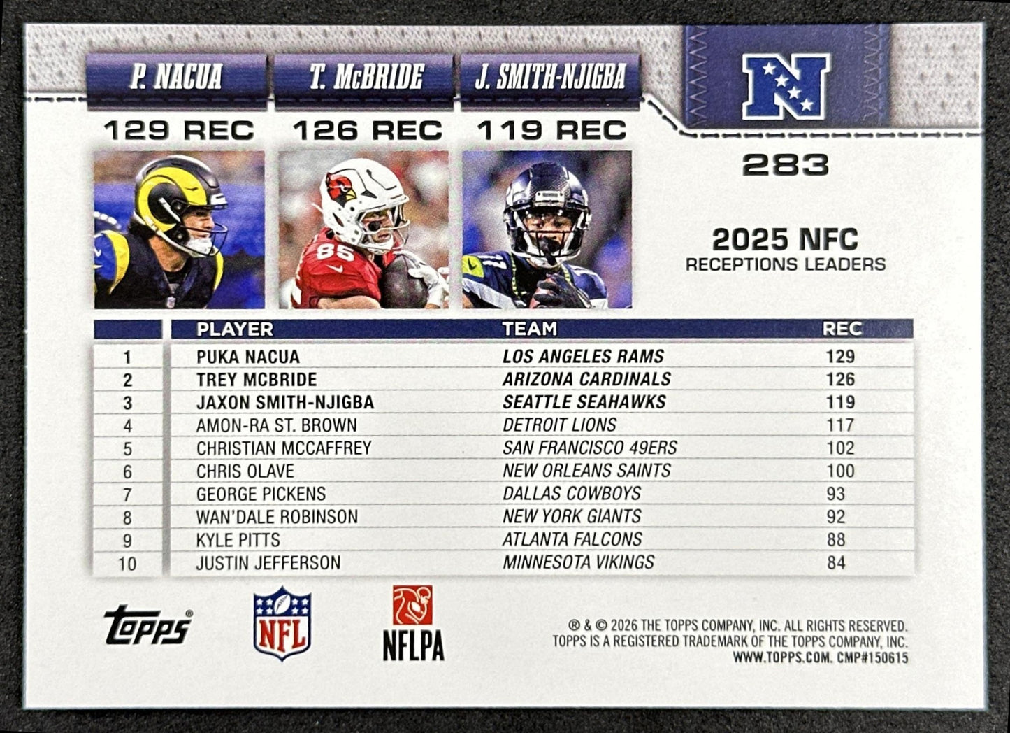 Puka Nucua Trey McBride Jaxon Smith-Njiba 2026 Topps Flagship Sports Trading Cards
