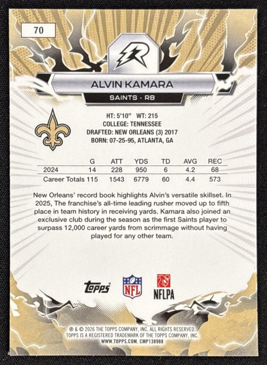 Alvin Kamara 2025 Topps Resurgence Saints