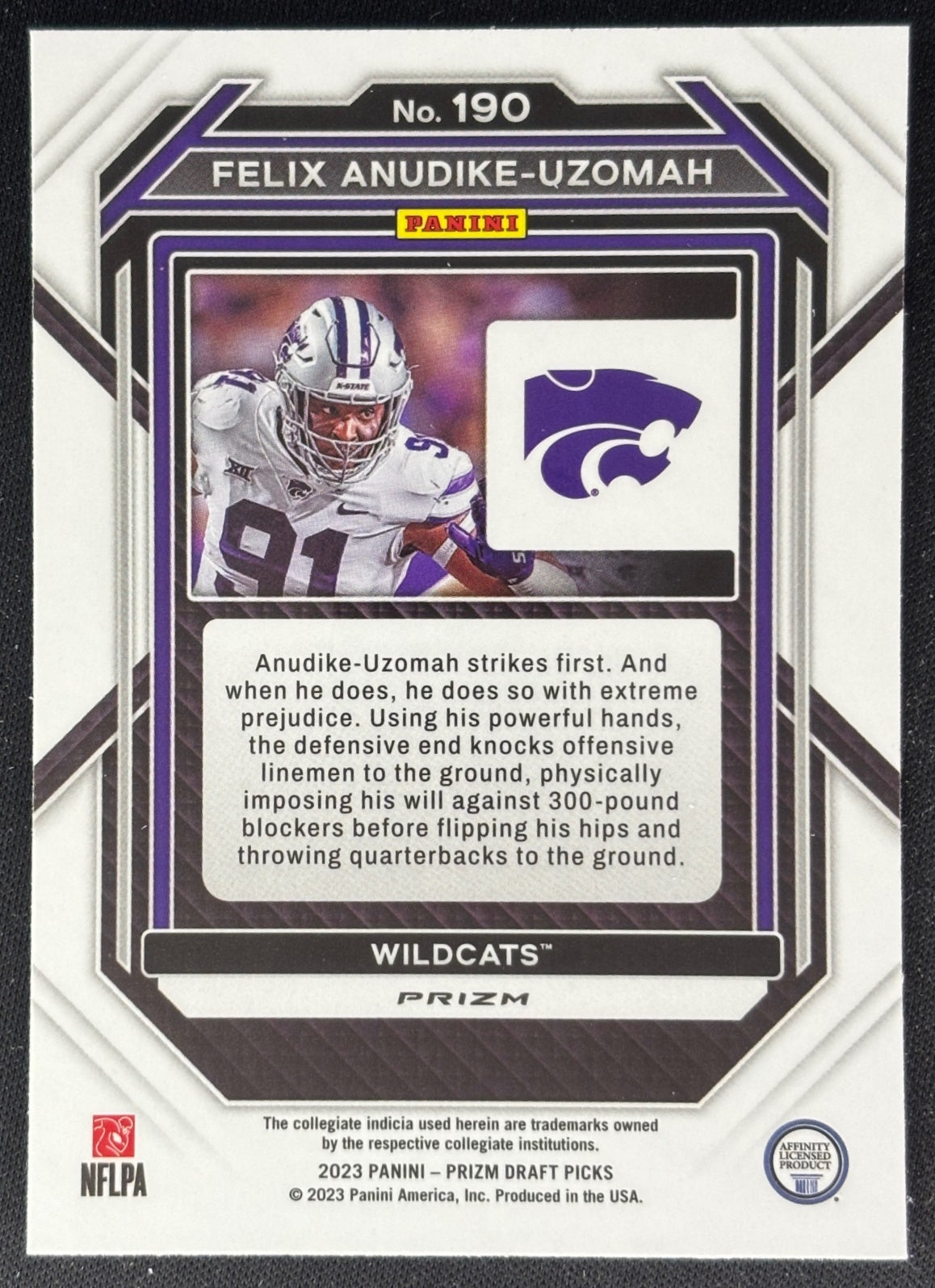 Felix Anudike-Uzomah 2023 Panini Prizm Draft Picks Prizms Red Ice Wildcats Sports Trading Cards