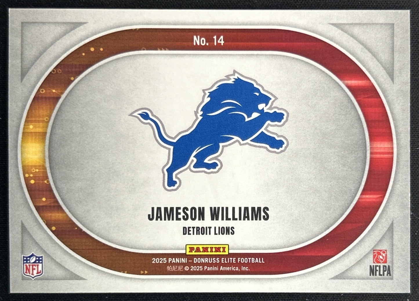 Jameson Williams 2025 Panini Donruss Elite Full Throttle /799 Lions