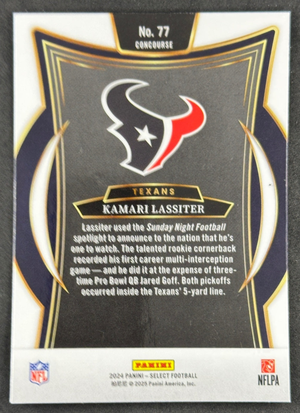 Kamari Lassiter 2024 Select Concourse Texans Sports Trading Cards