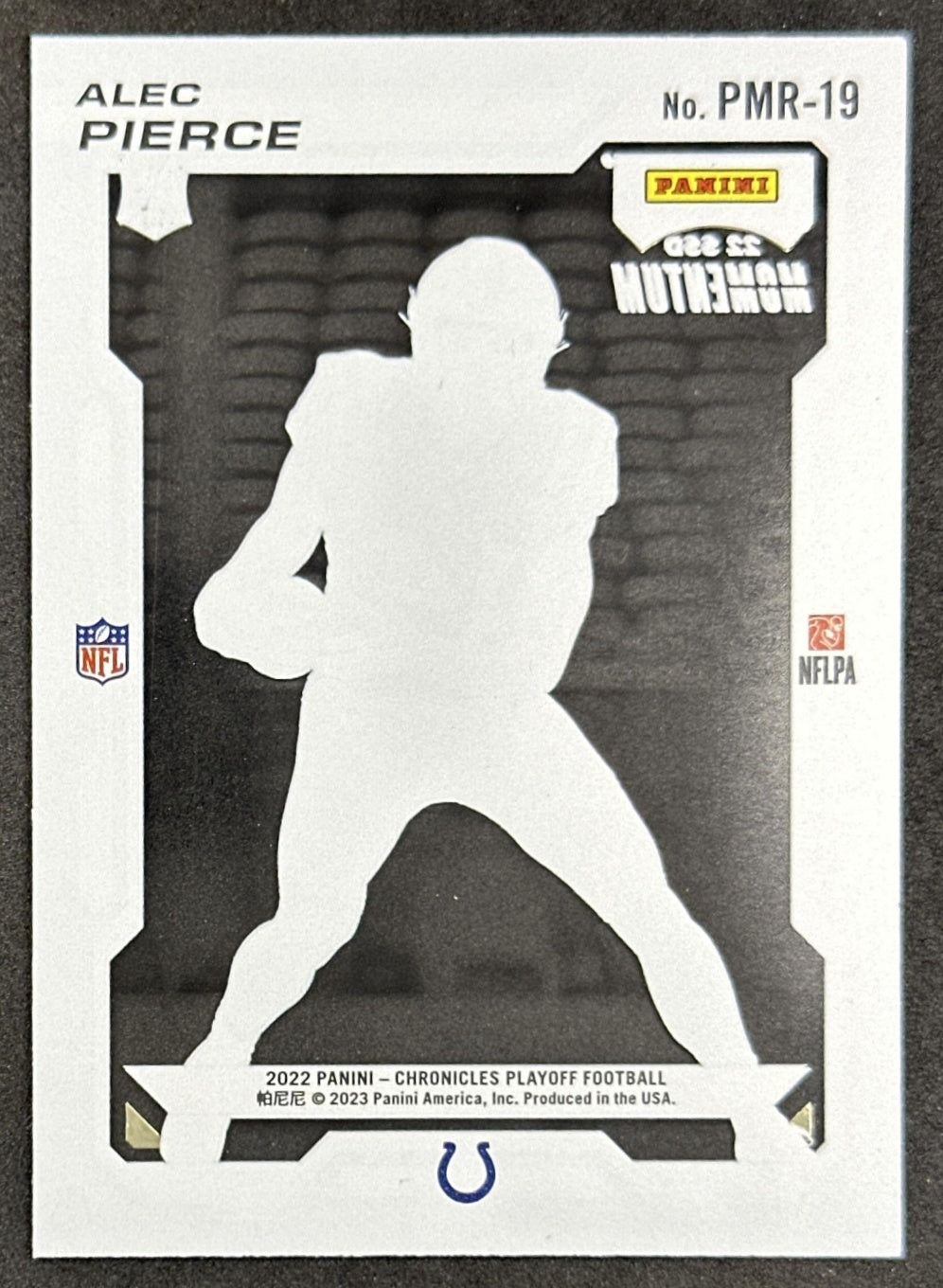 Alec Pierce 2022 Panini Chronicles Playoff Momentum Rookies Colts