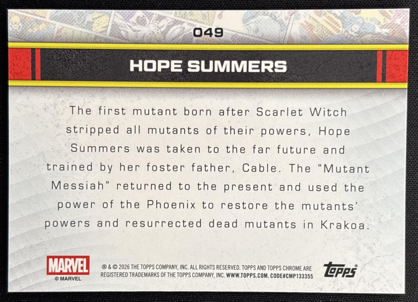 Hope Summers 2026 Topps Chrome Marvel Comics