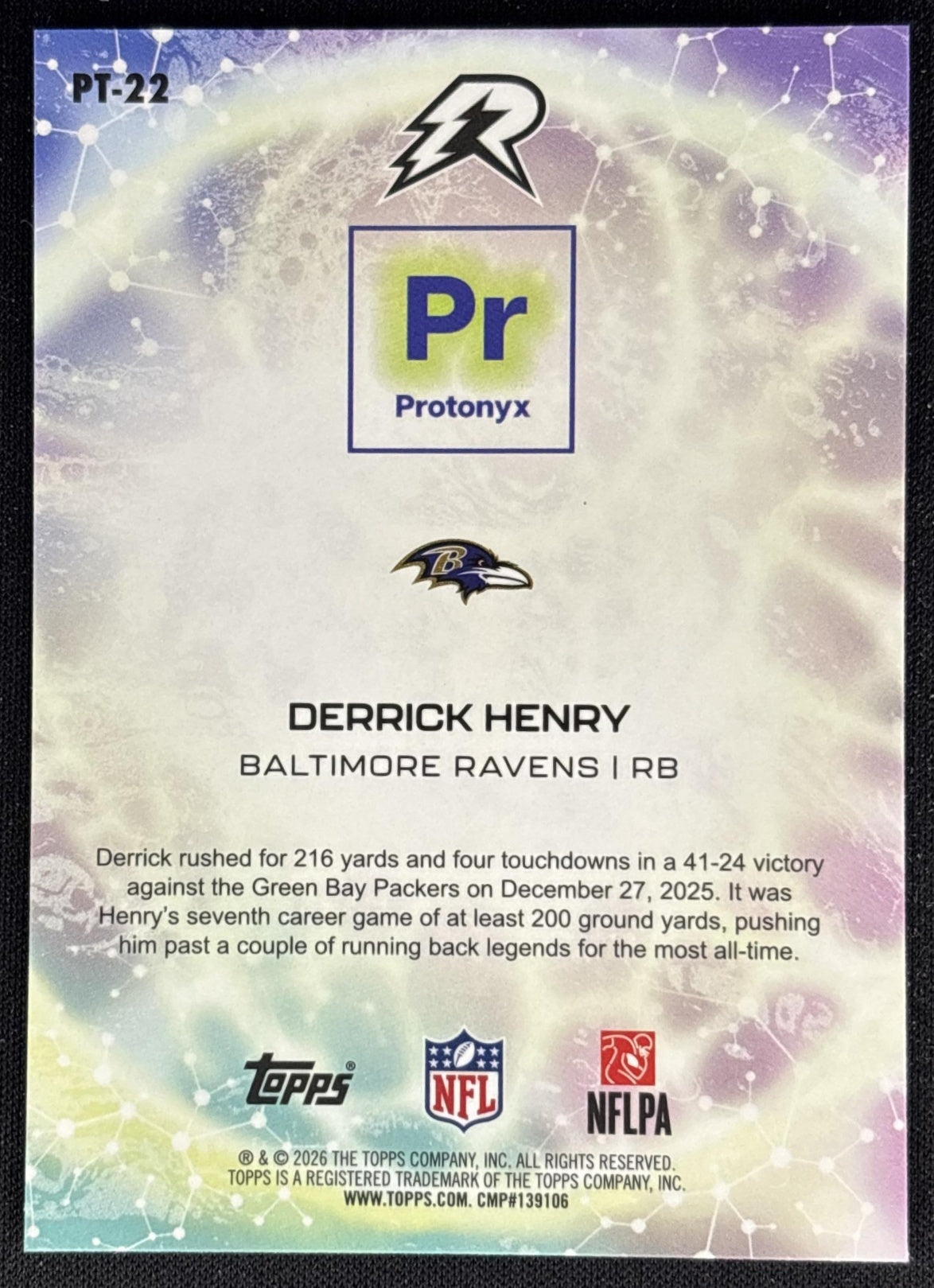 Derrick Henry 2025 Topps Resurgence Protonyx Ravens