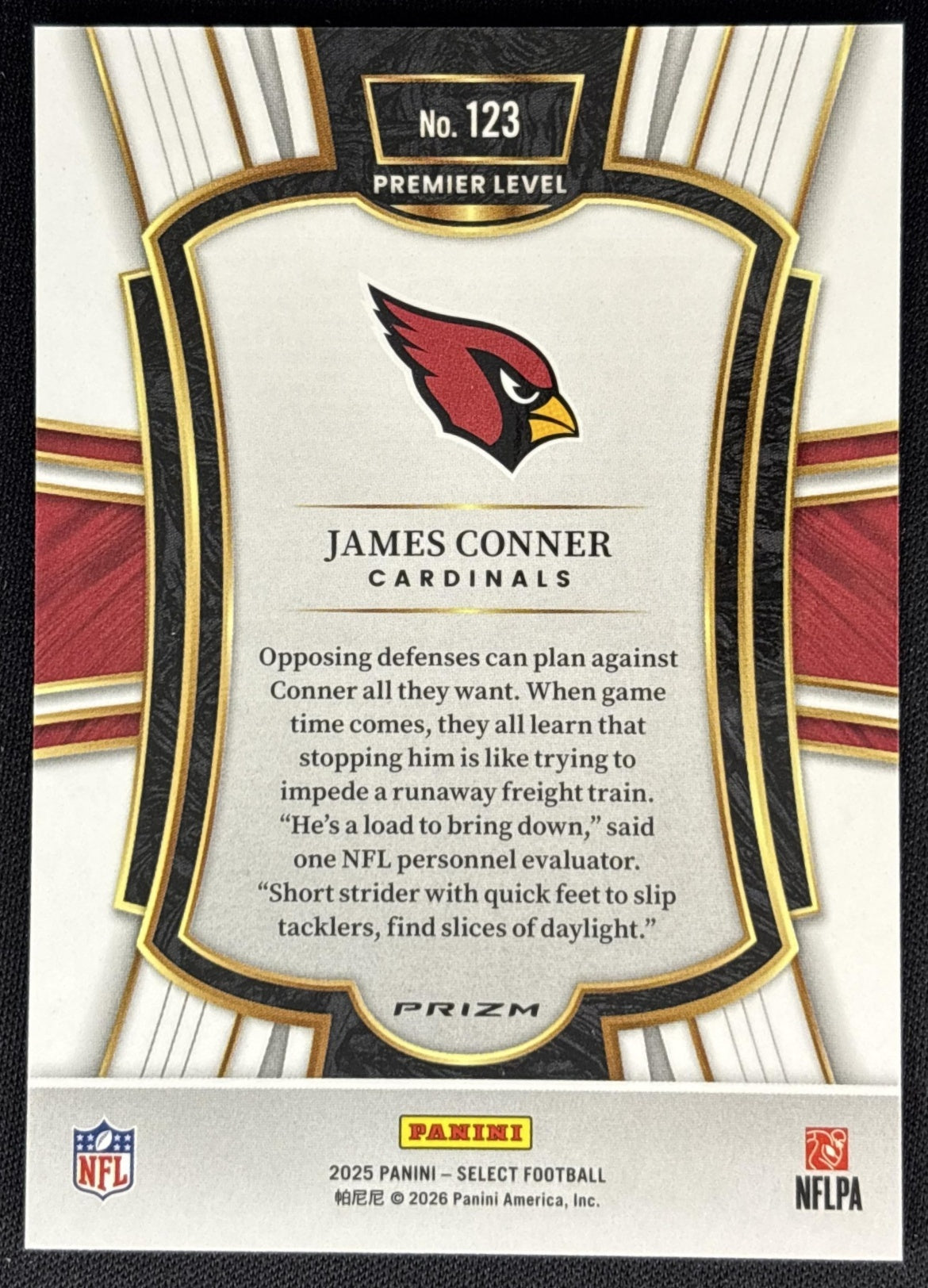 James Conner 2024 Panini Select Field Zebra Prizm Sports Trading Cards