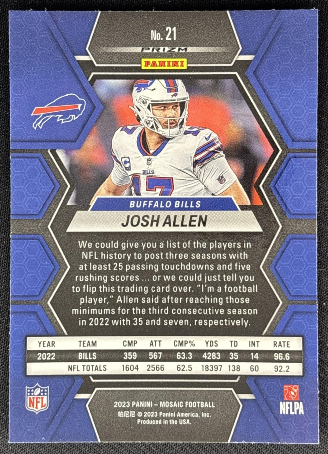 Josh Allen 2023 Panini Mosaic Green Mosaic Bills Sports Trading Cards