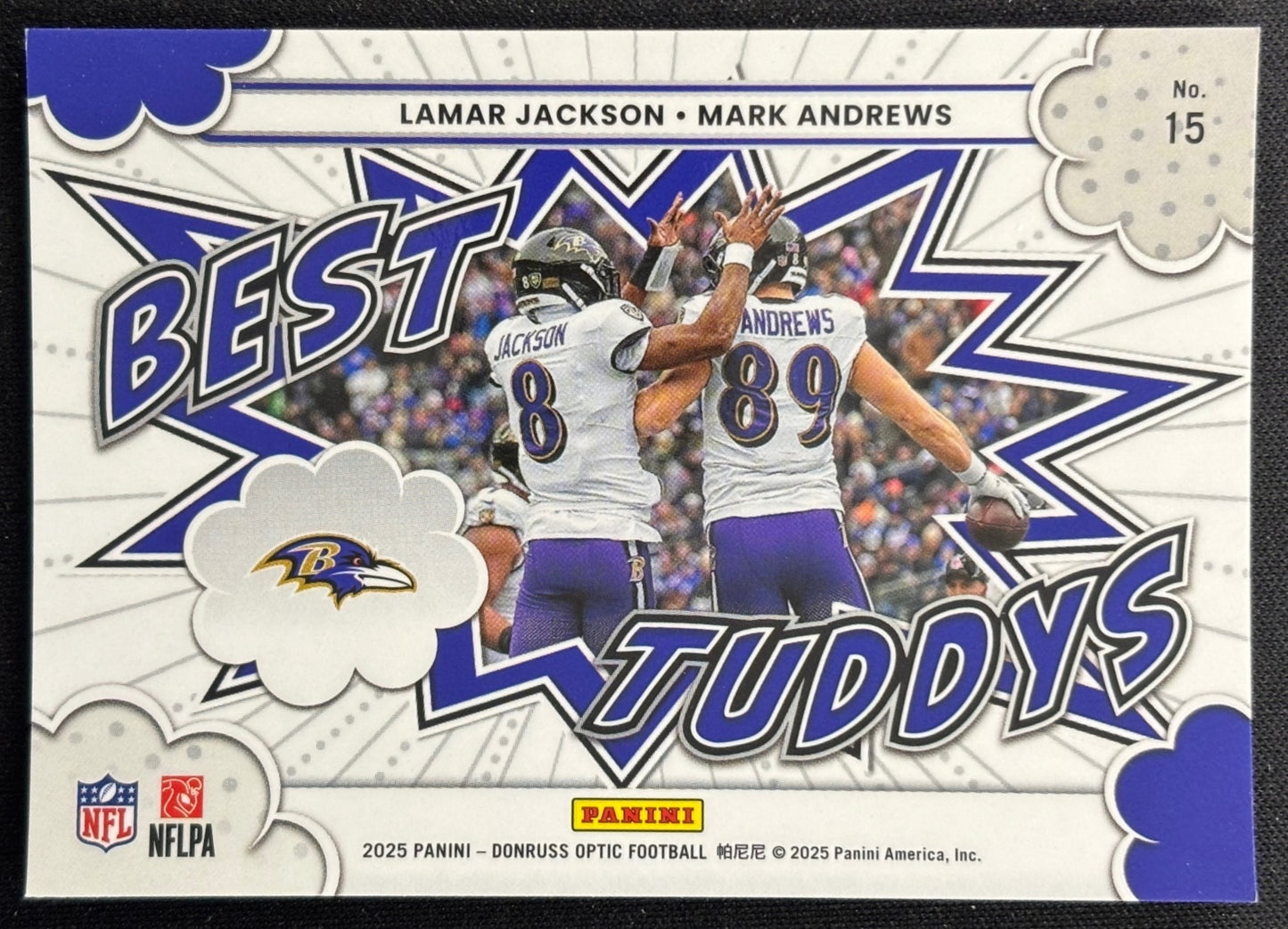 Lamar Jackson Mark Andrews 2025 Panini Donruss Optic Best Tuddys Ravens