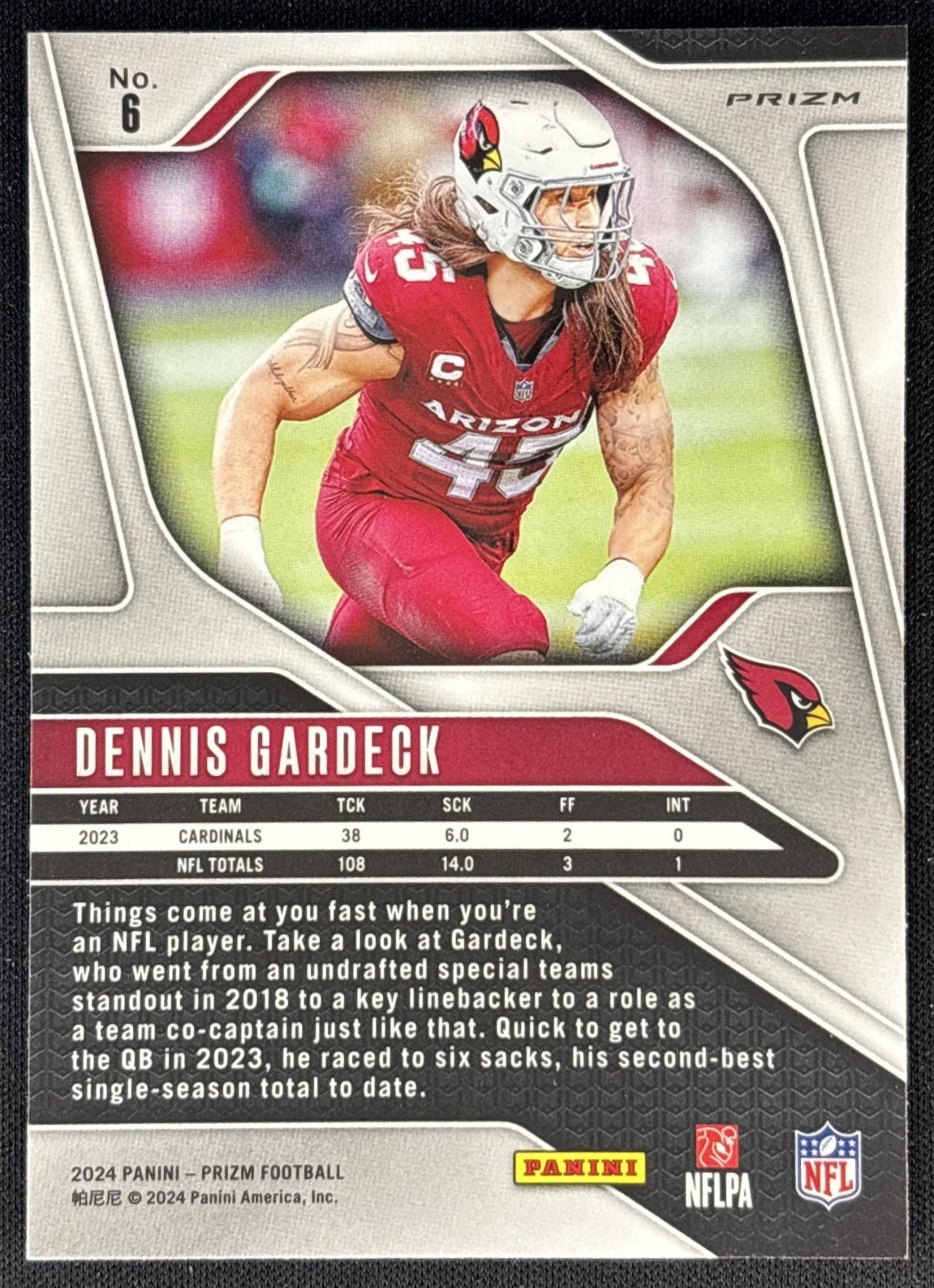 Dennis Gardeck 2024 Panini Prizm Disco Cardinals back