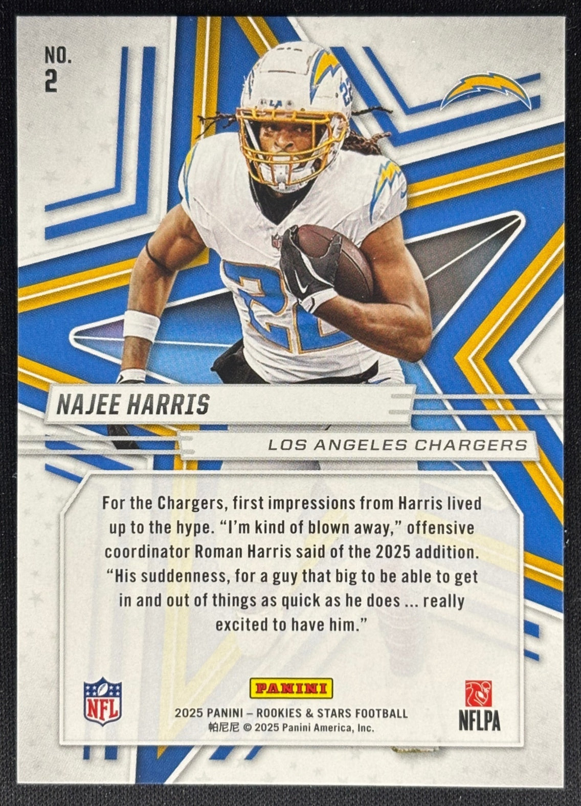 Najee Harris 2025 Rookies & Stars Preferred Chargers Sports Trading Card