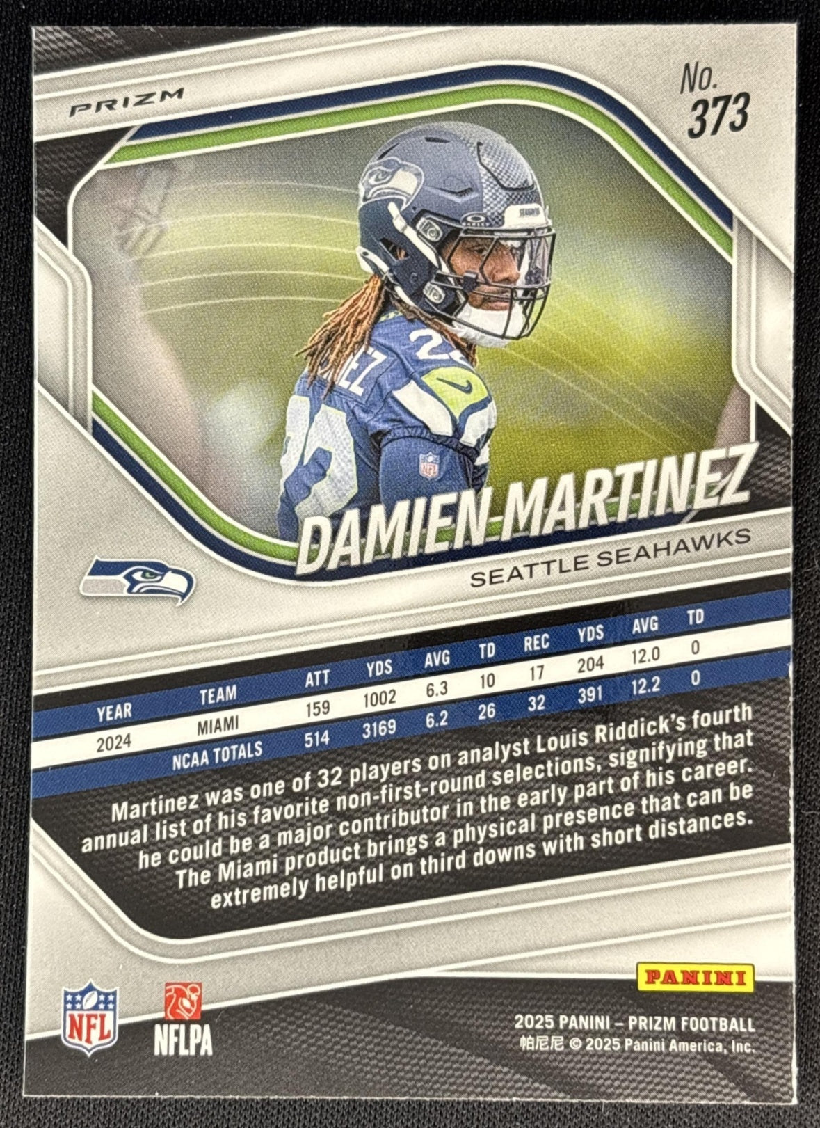 Damien Martinez 2025 Panini Prizm Neon Green Pulsar