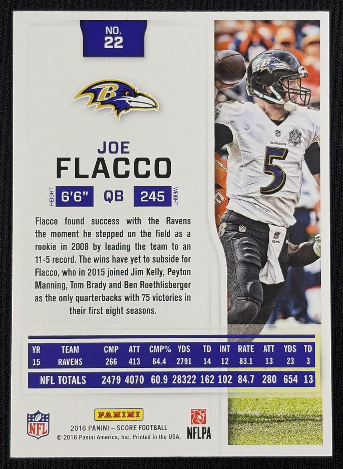 Joe Flacco 2016 Panini Score Artist's Proof /35 Ravens
