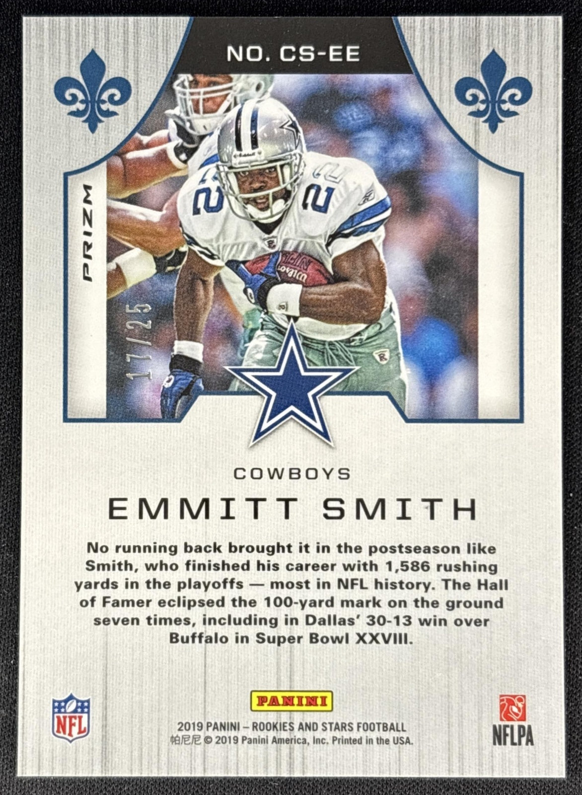 Emmitt Smith 2019 Panini Rookies & Stars Crusade Orange /25 Cowboys Football