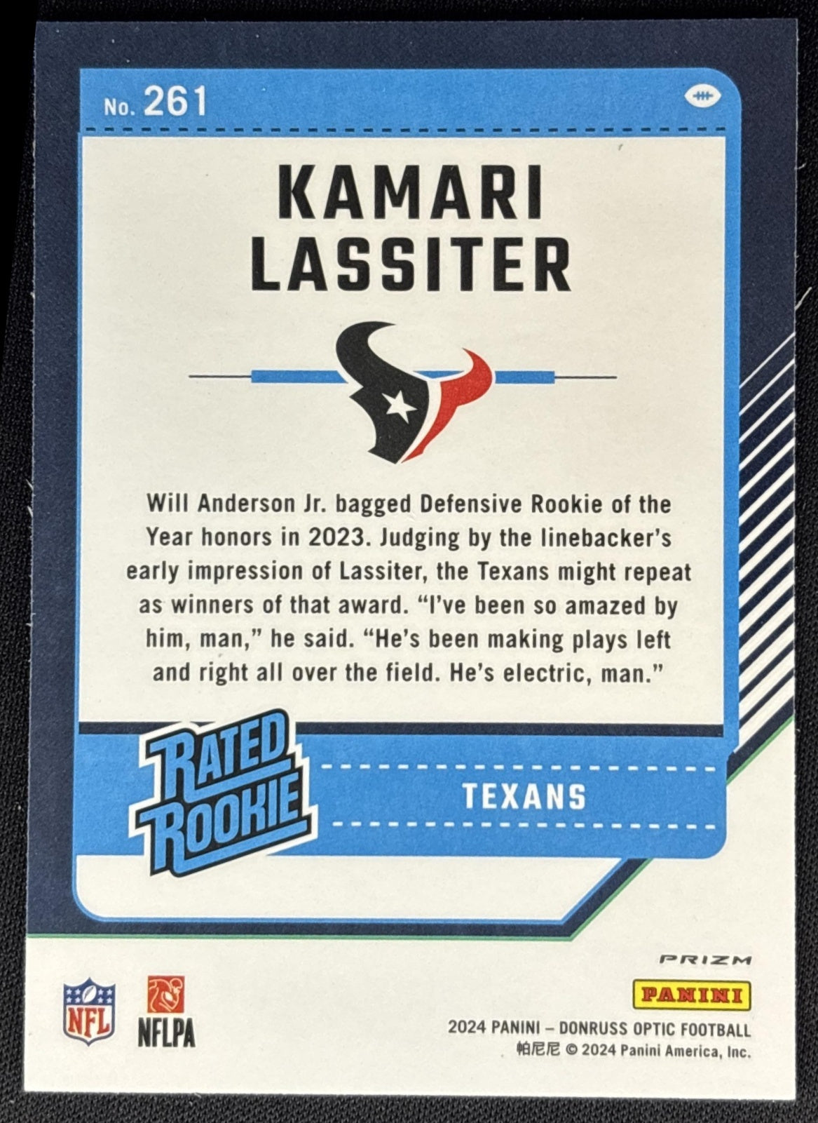 Kamari Lassiter 2024 Panini Donruss Optic Purple Shock