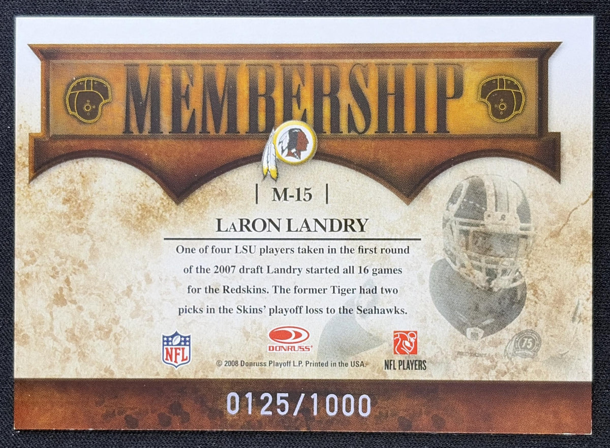 LaRon Landry 2008 Donruss Classics Membership /1000 Redskins