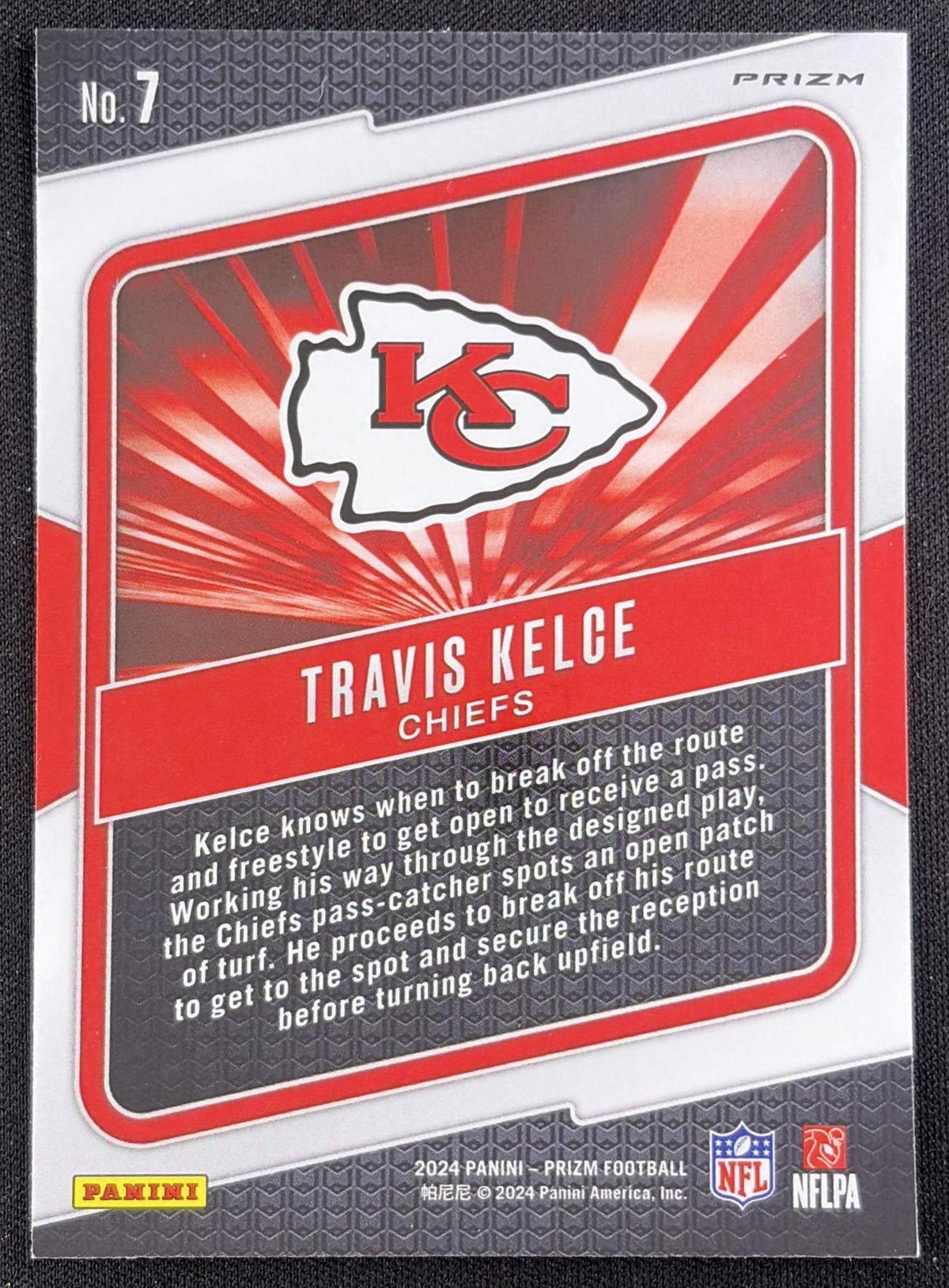 Travis Kelce 2024 Panini Prizm Hype Green Wave Chiefs Sports Trading Card