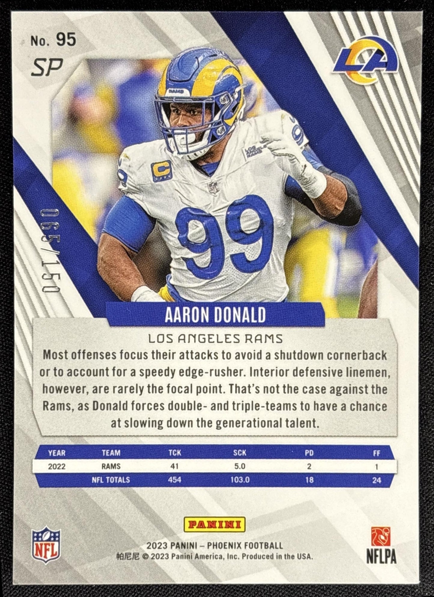 Aaron Donald 2023 Panini Phoenix Lava /150 Rams
