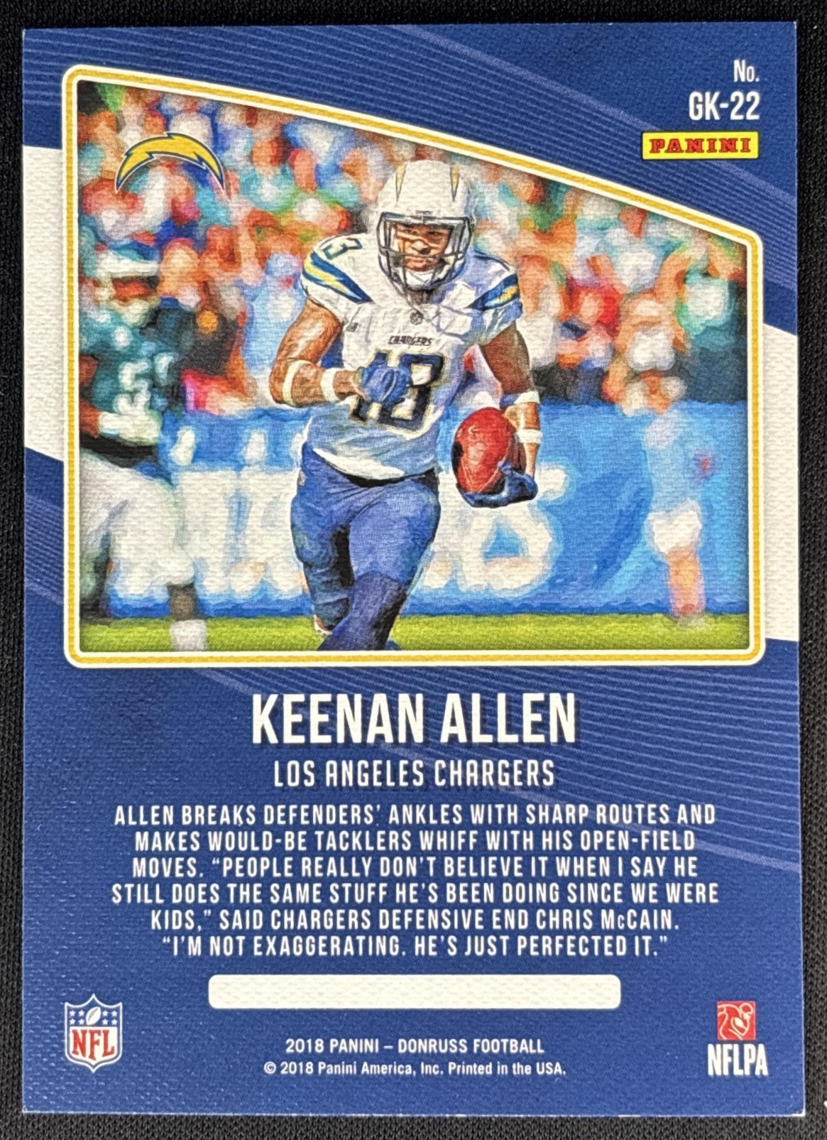 Keenan Allen 2018 Panini Donruss Gridiron Kings Chargers back