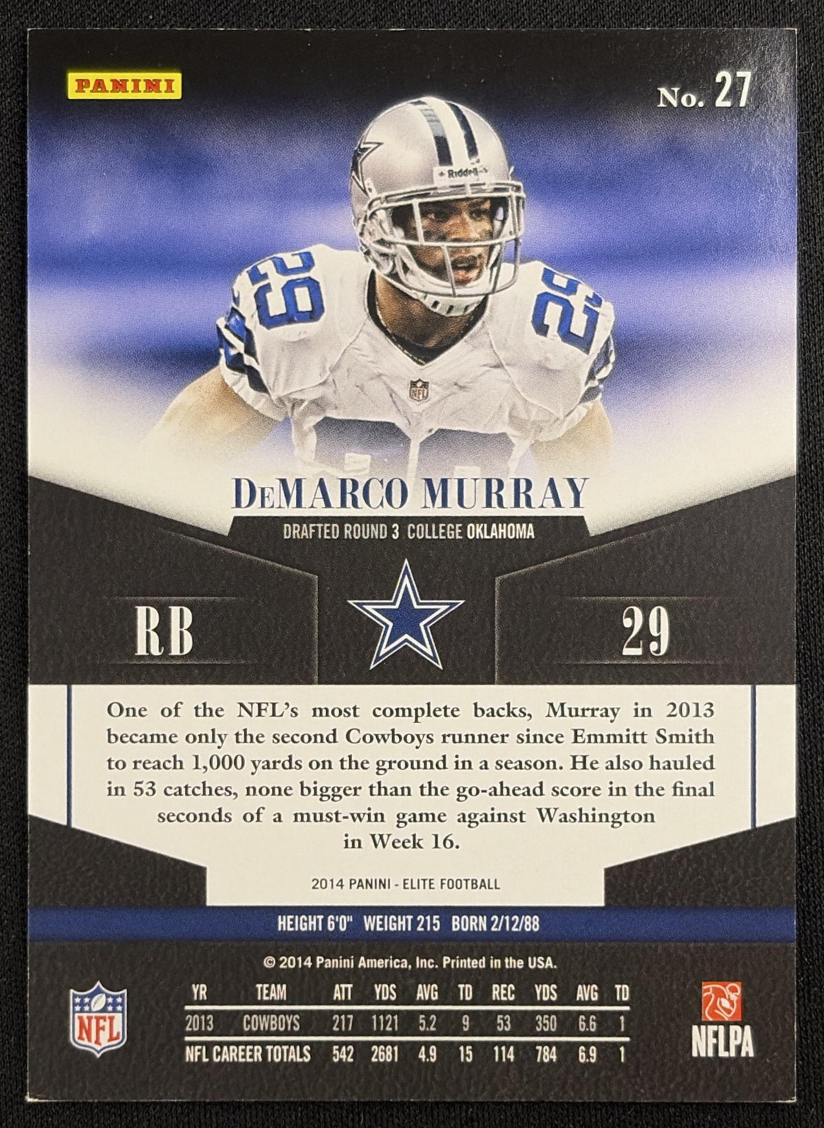 DeMarco Murray 2014 Panini Elite Turn of the Century /199 Cowboys Dallas Cowboys Sports Trading Card