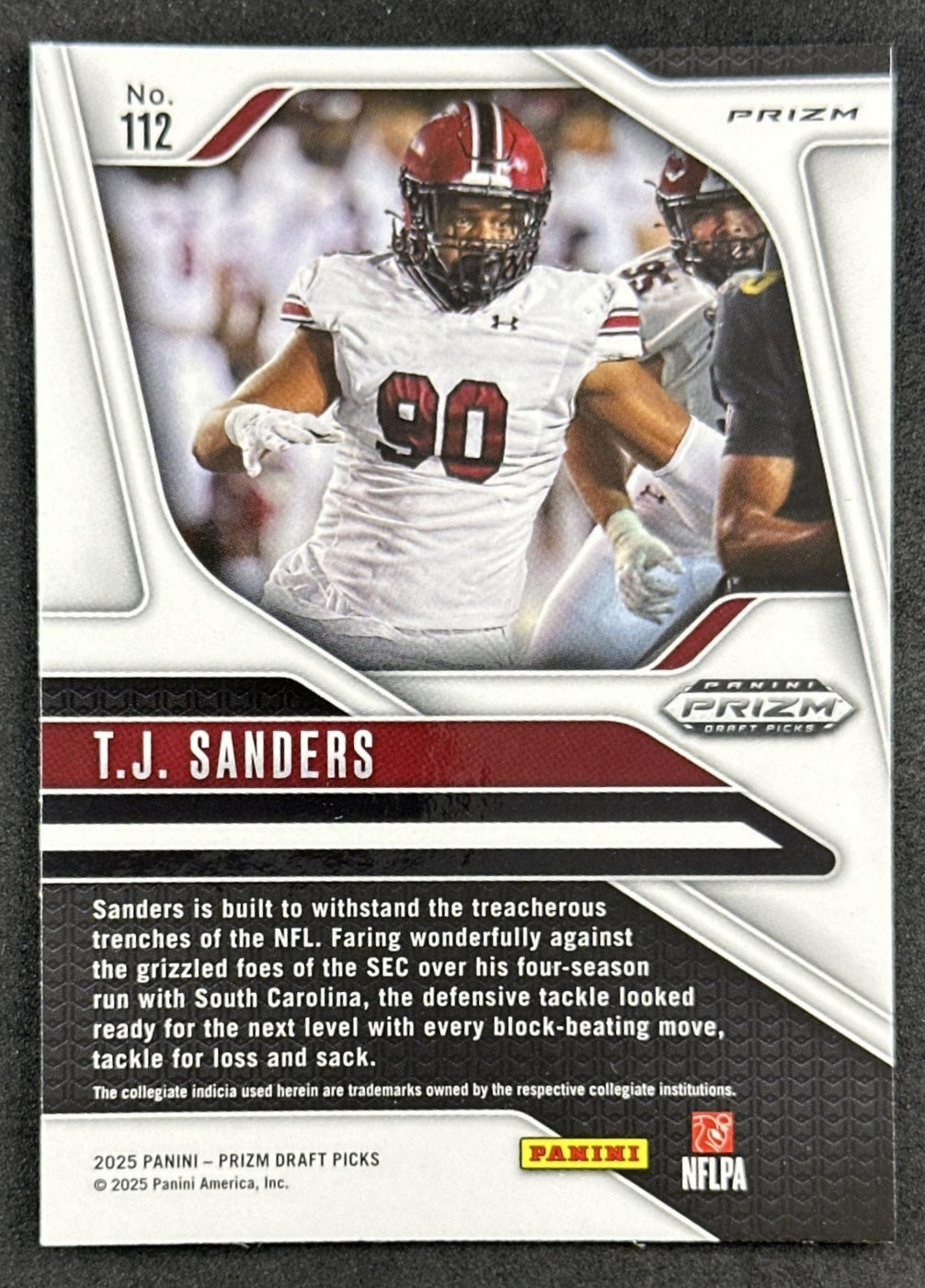 T.J. Sanders 2025 Panini Prizm Draft Picks Purple Wave Gamecocks Bills