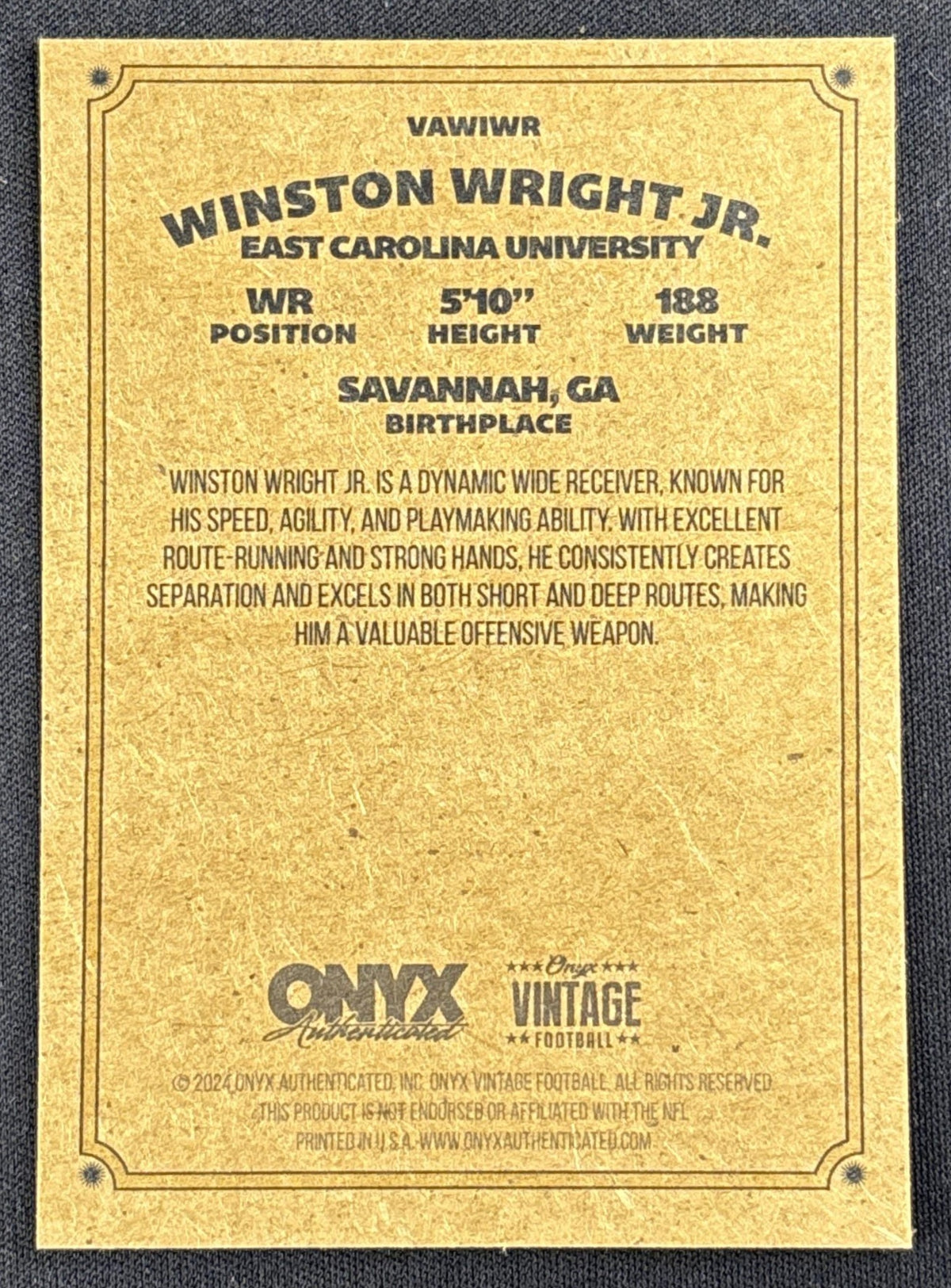 Winston Wright 2024 Onyx Vintage Collection Auto #2