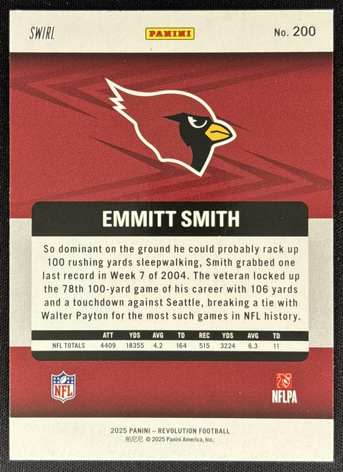 Emmitt Smith 2025 Panini Revolution Red Swirl Cardinals Sports Trading Cards