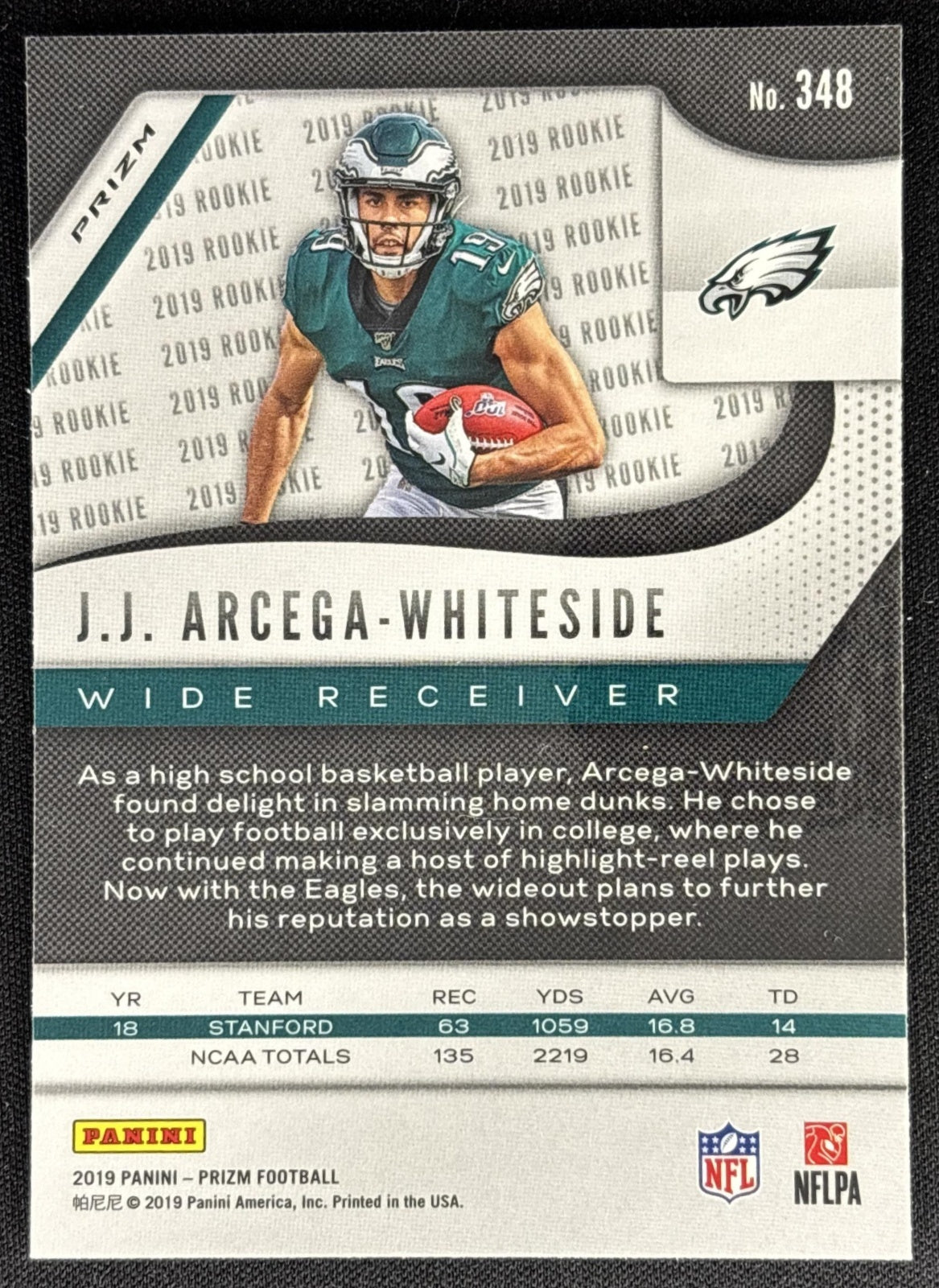 J.J. Arcega-Whiteside 2019 Panini Prizm Red White and Blue Eagles Sports Trading Card