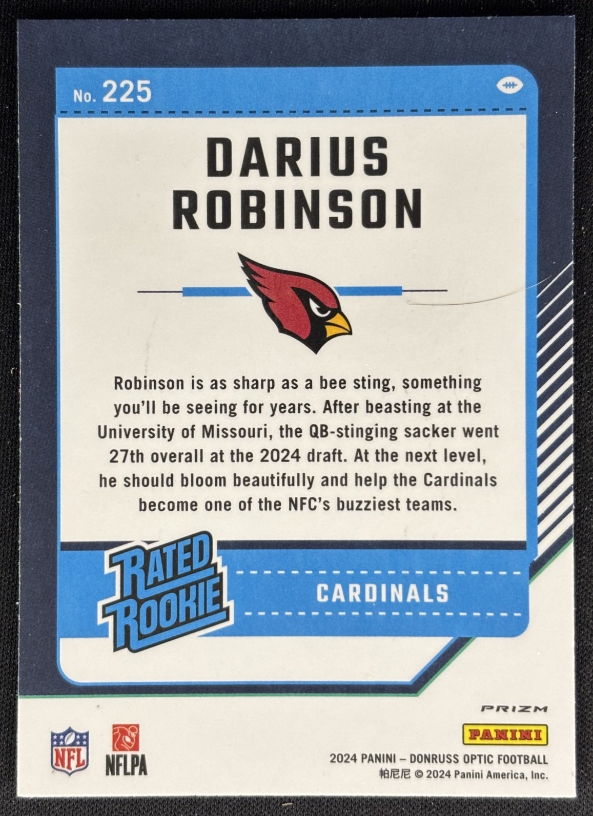 Darius Robinson 2024 Panini Donruss Optic Stars Cardinals Sports Trading Cards