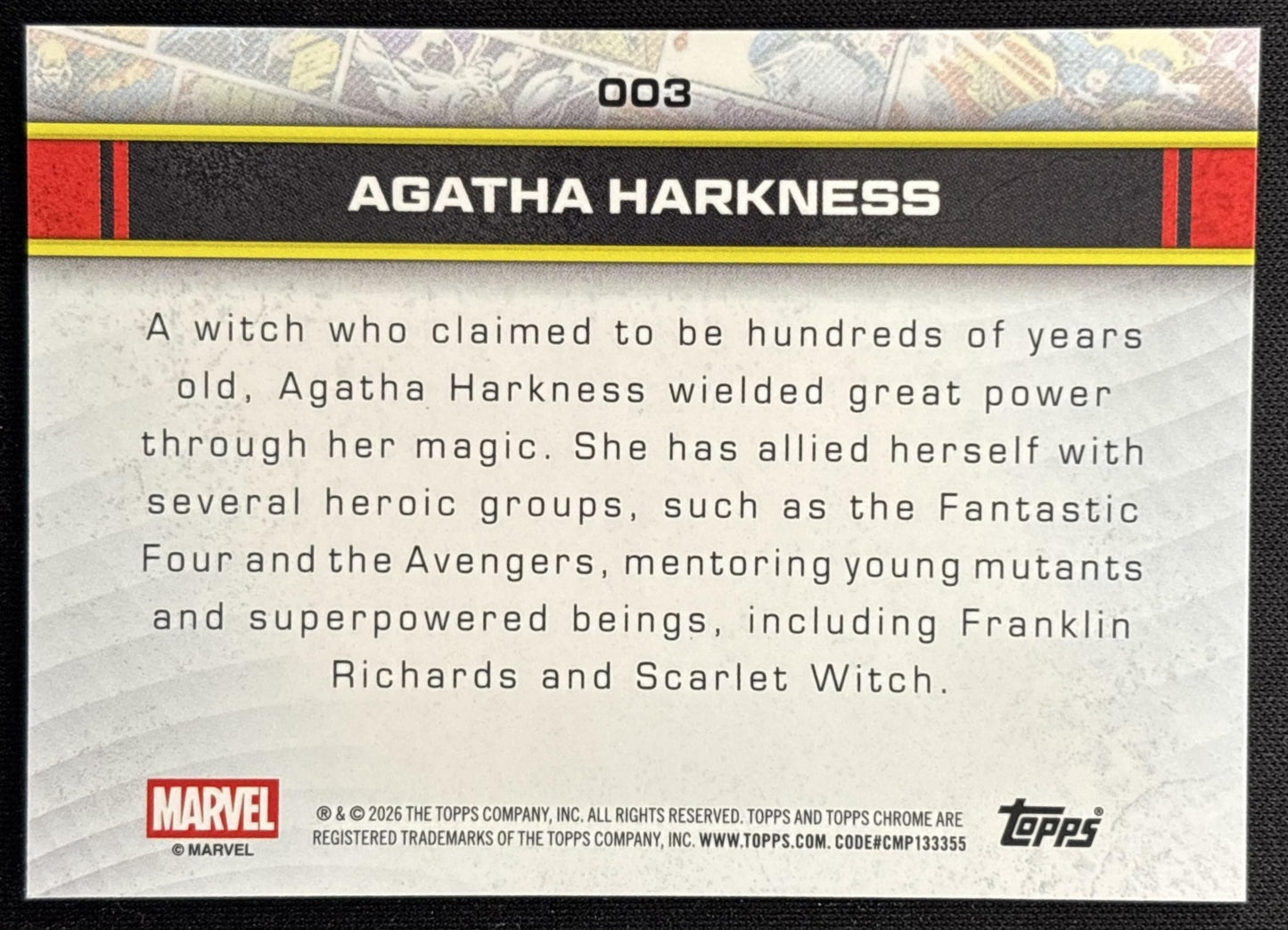 Agatha Harkness 2026 Topps Chrome Marvel Comics
