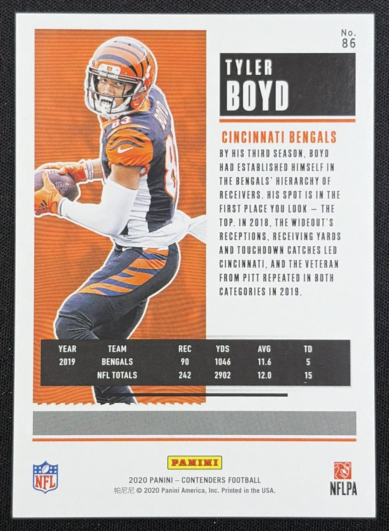 Tyler Boyd 2020 Panini Contenders Championship Ticket /99 Bengals