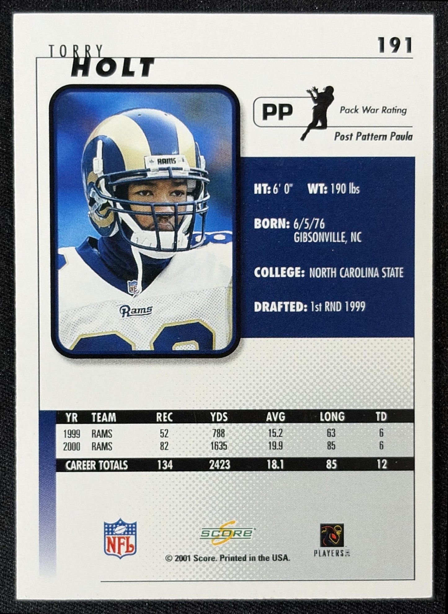 Torry Holt 2001 Score Rams
