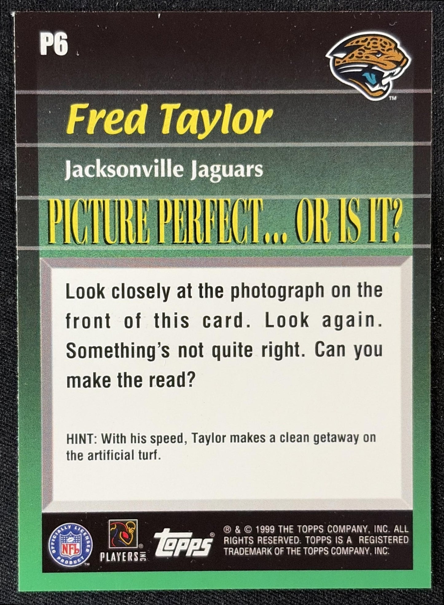 Fred Taylor 1999 Topps Picture Perfect Jaguars