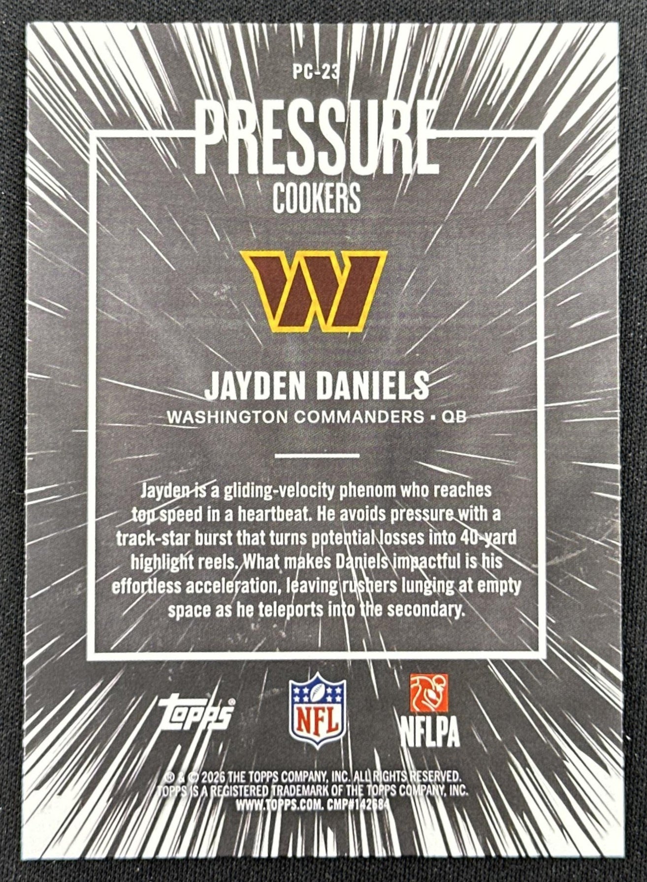 Jayden Daniels 2026 Topps Flagship Pressure Cookers Commanders