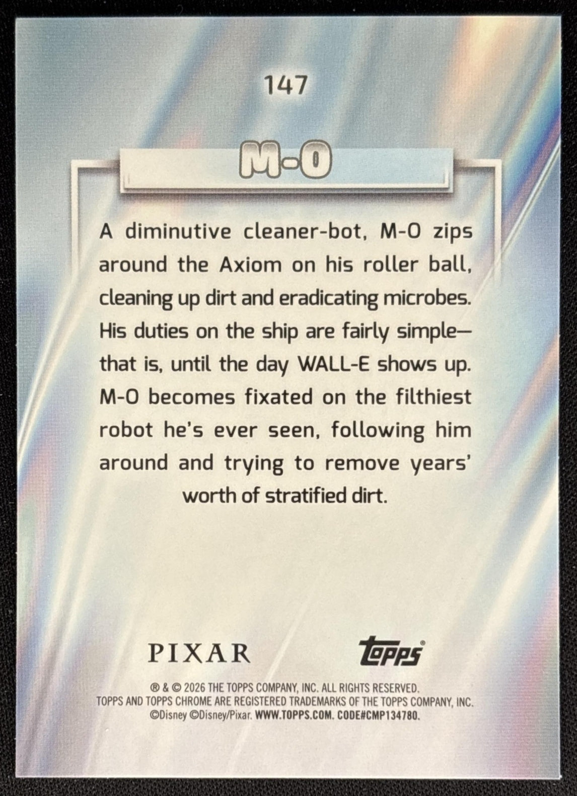 M-O 2026 Topps Chrome Disney WALL-E back