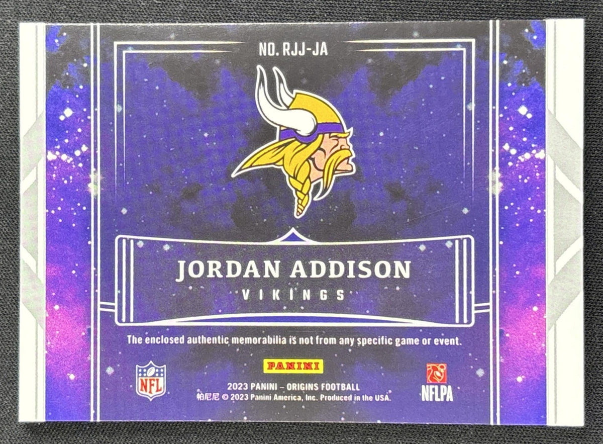 Jordan Addison 2023 Panini Origins Rookie Jumbo Jerseys Blue /49 Vikings