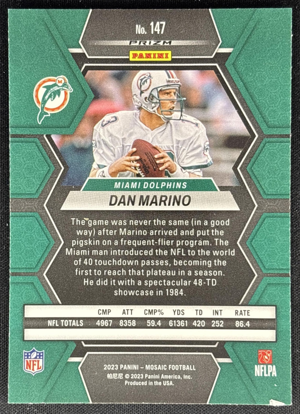 Dan Marino 2023 Panini Mosaic Green Mosaic Dolphins Sports Trading Cards
