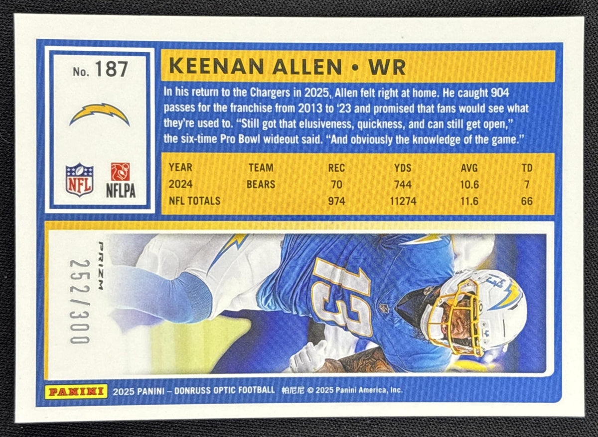 Keenan Allen 2025 Panini Donruss Optic Wave Prizm /300 Chargers