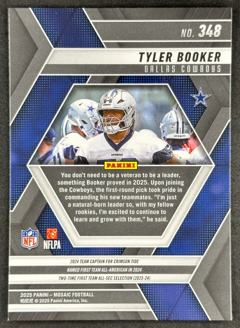 Tyler Booker 2025 Mosaic Rookies Cowboys Sports Trading Card