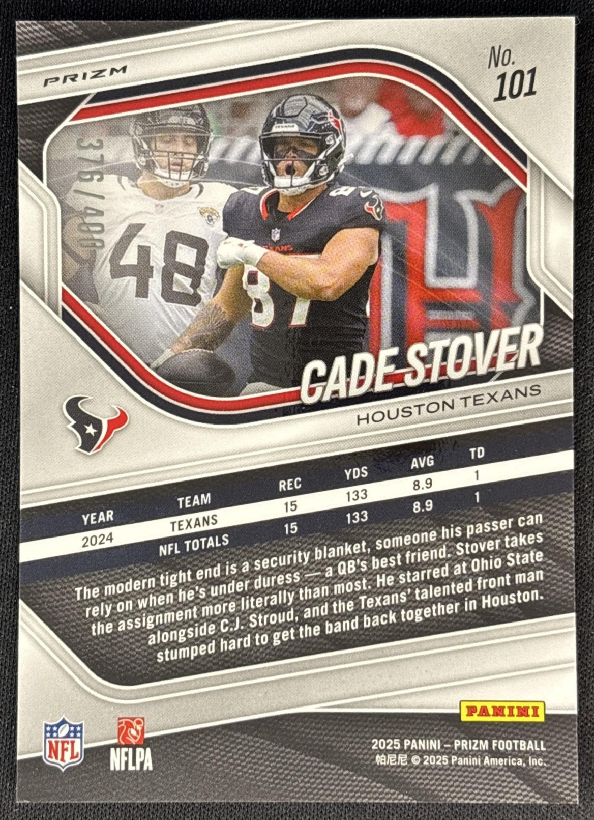 Cade Stover 2025 Panini Prizm Pandora /400 Texans back