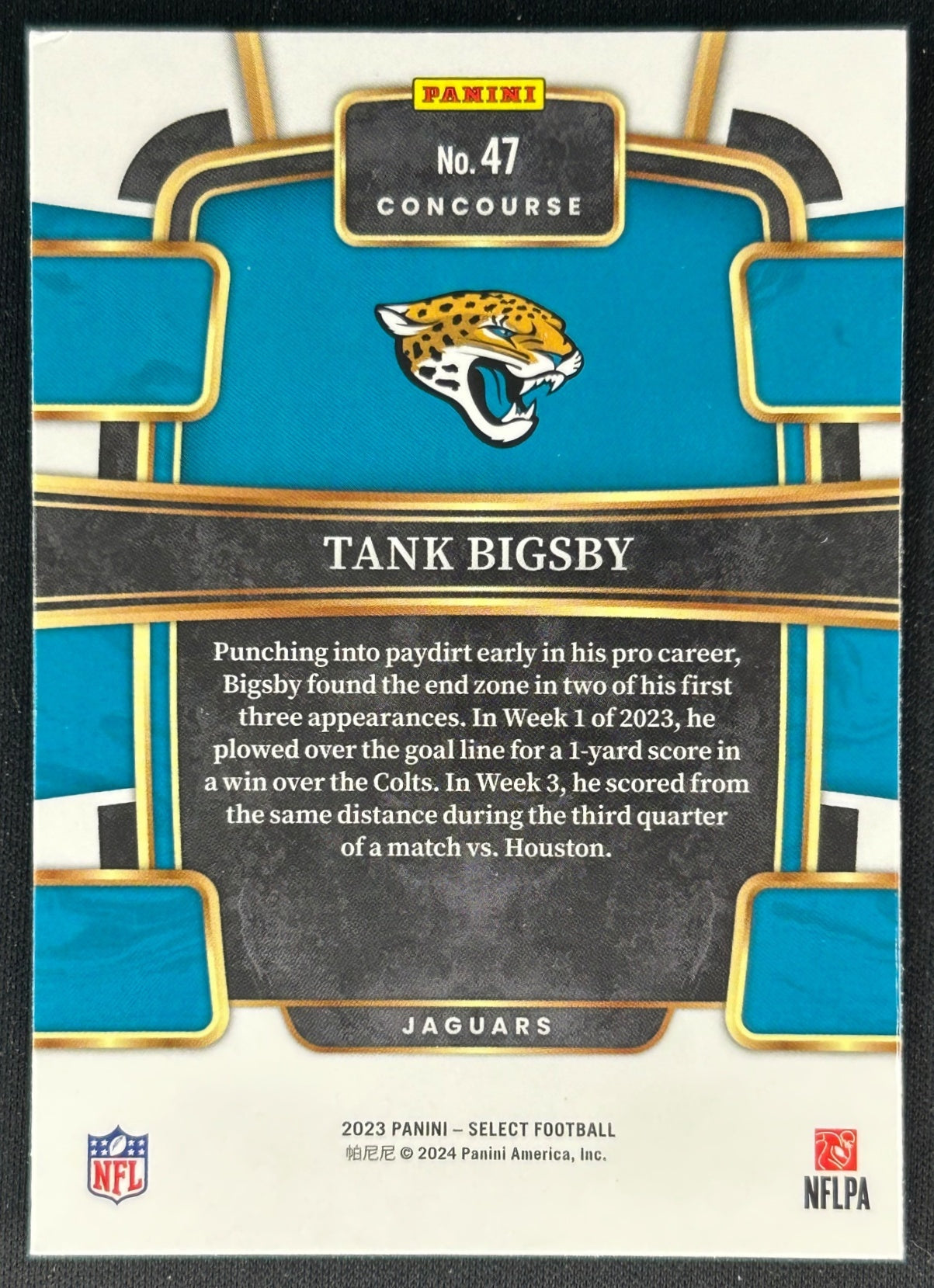 Tank Bigsby Select Concourse Jacksonville Jaguars Sports Trading Cards