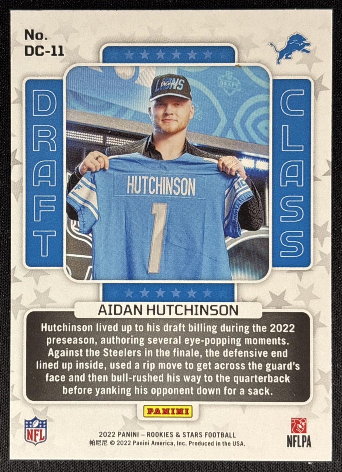 Aidan Hutchinson 2022 Panini Rookies & Stars Draft Class Lions Sports Trading Cards