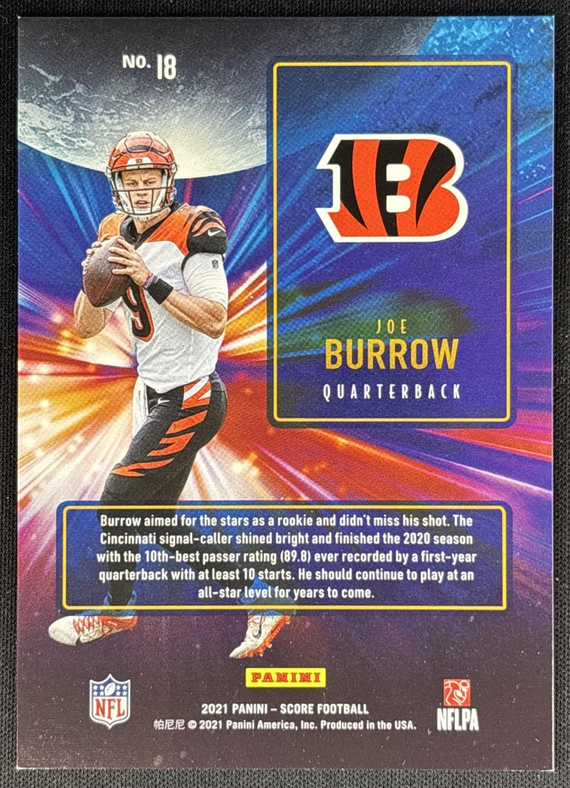 Joe Burrow 2021 Panini Score Intergalactic Bengals Sports Trading Cards