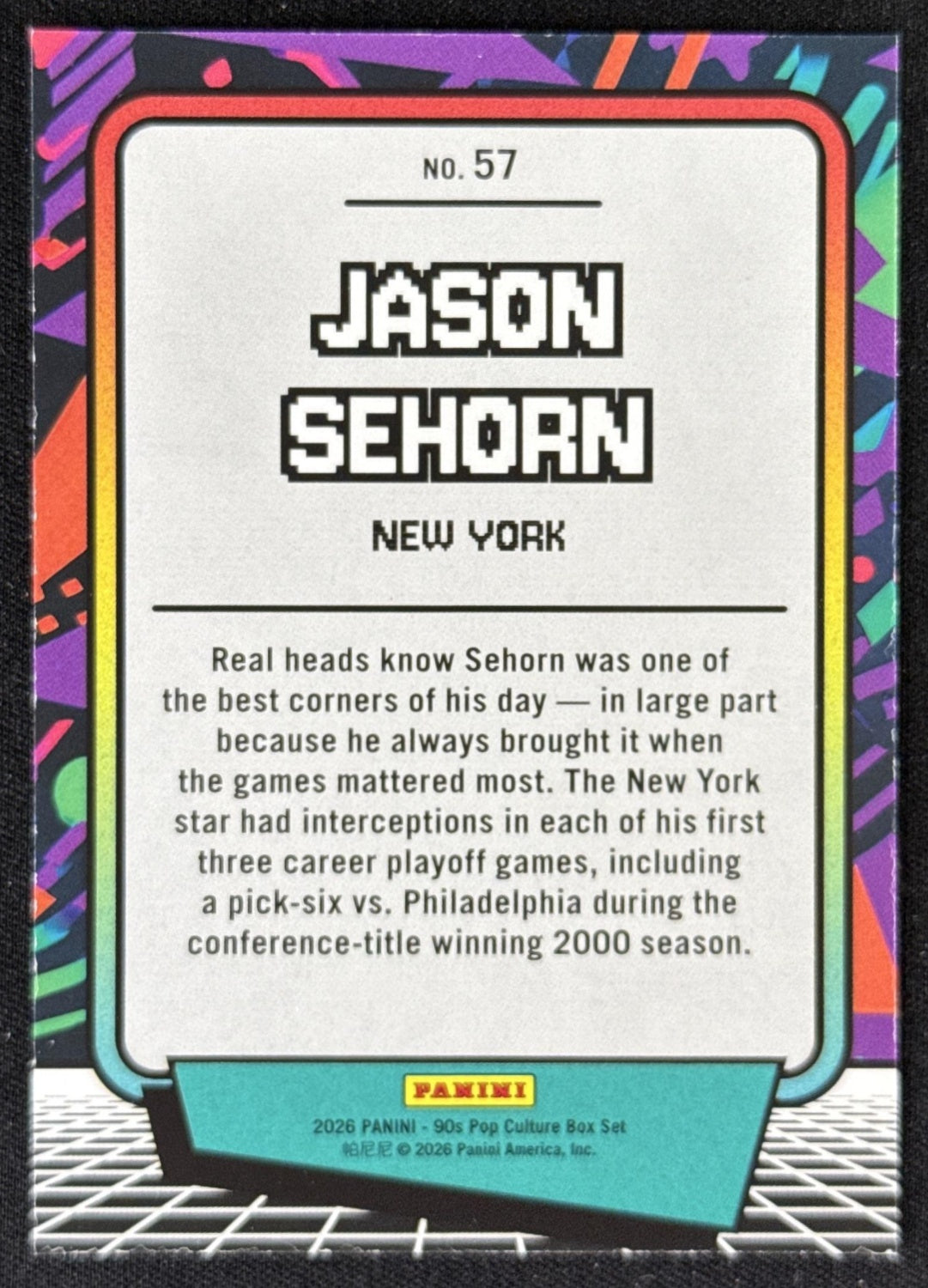 Jason Sehorn 2026 Panini 90s Pop Culture Sports Trading Card